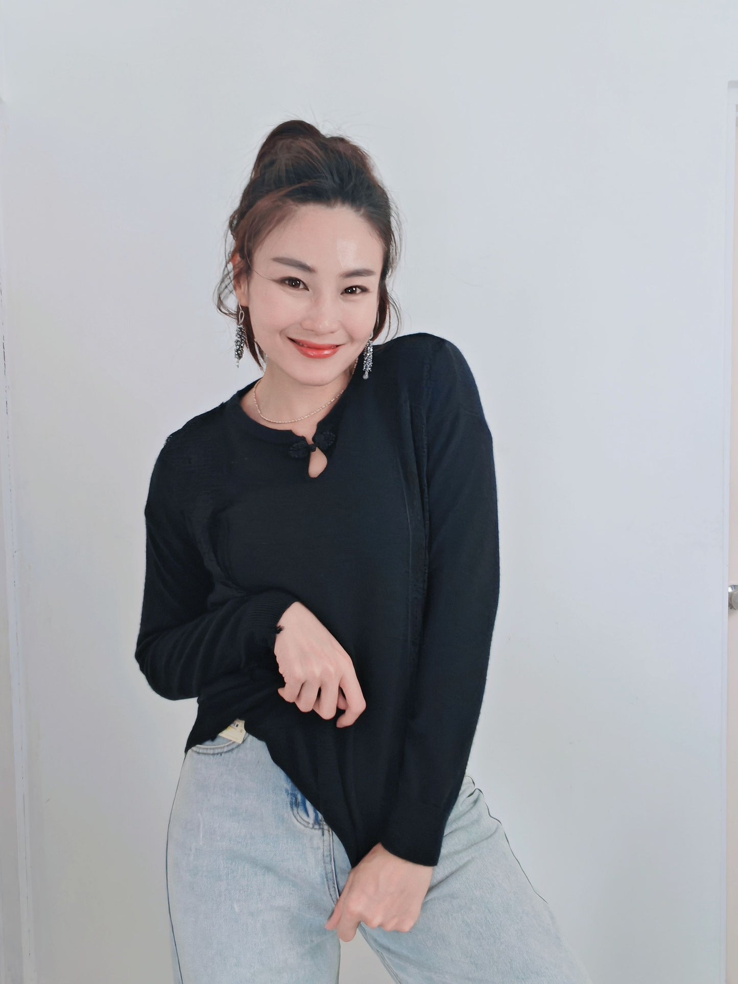 T4123- Long sleeve knit top PREMIUM