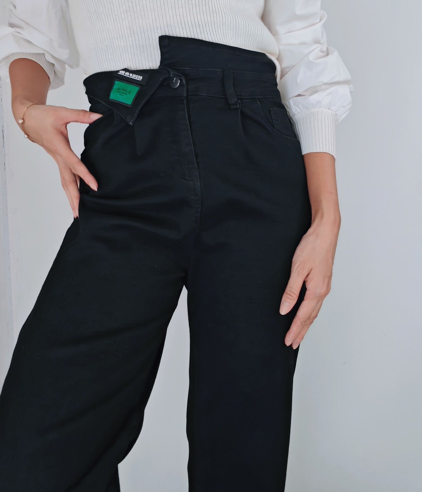 P4381 DENIM HIGH WAIST LONG JEAN