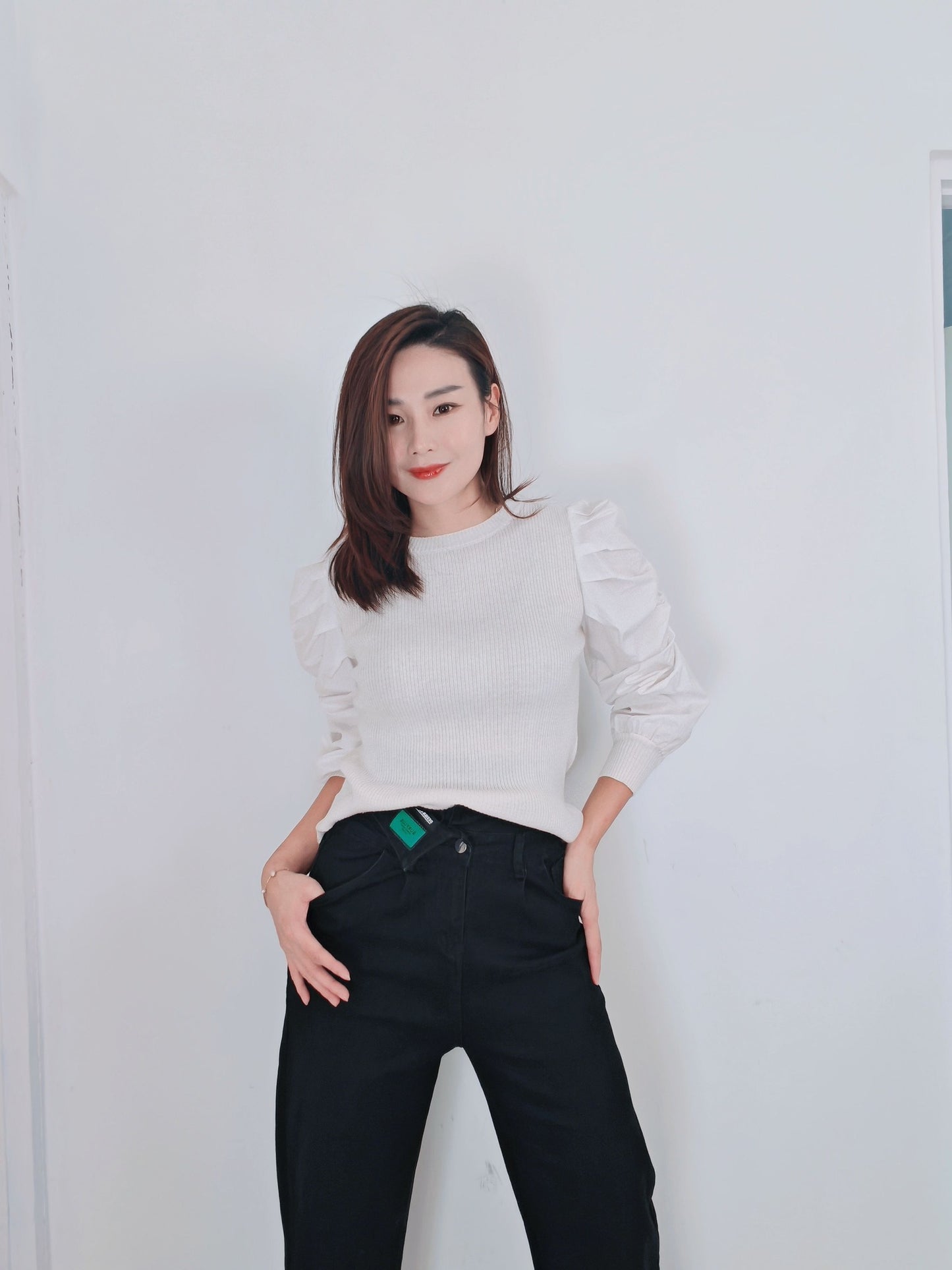 P4381 DENIM HIGH WAIST LONG JEAN