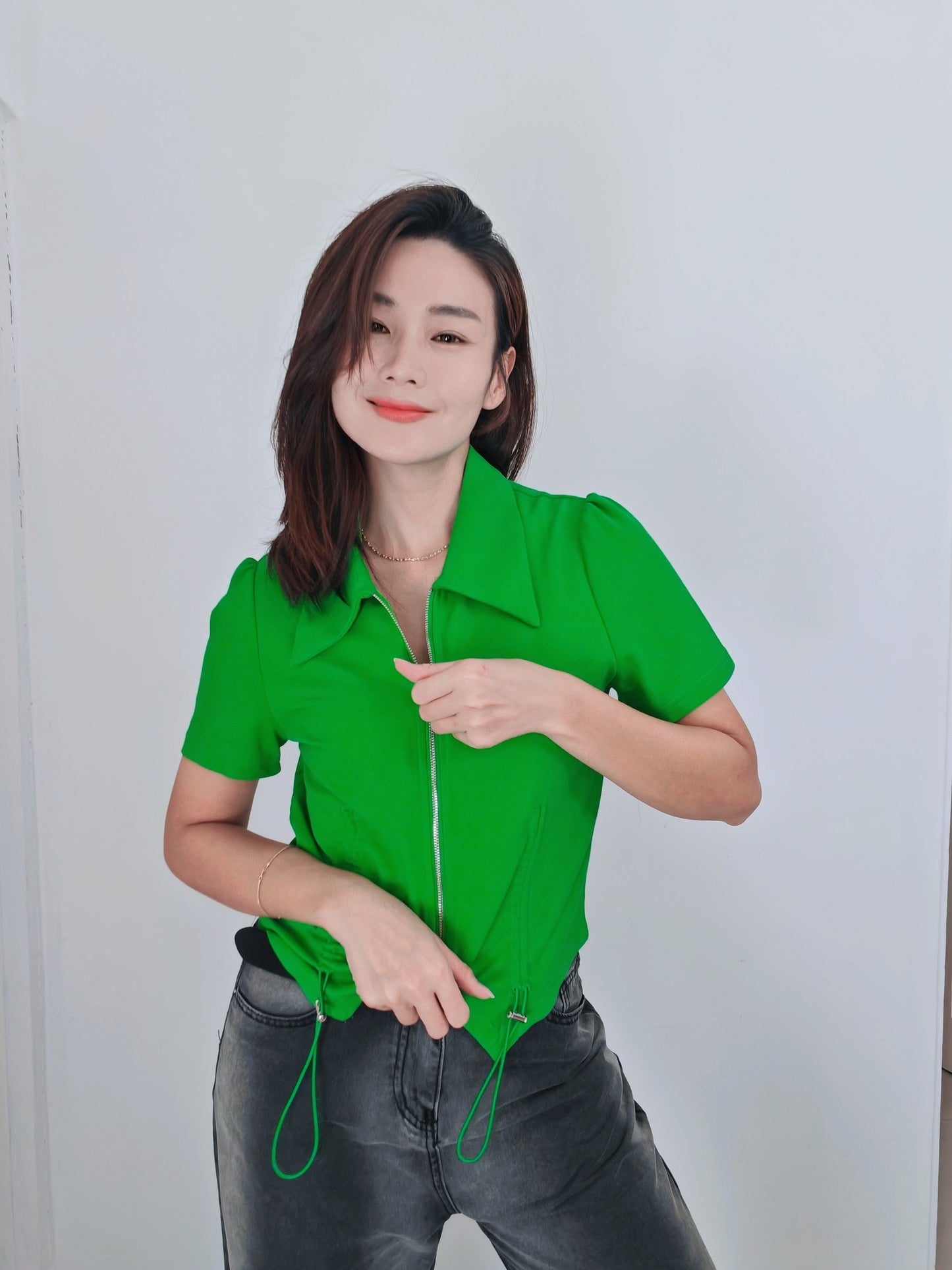 T4833 polo领设计款 Short Sleeve Shirt (B:94 L:53)