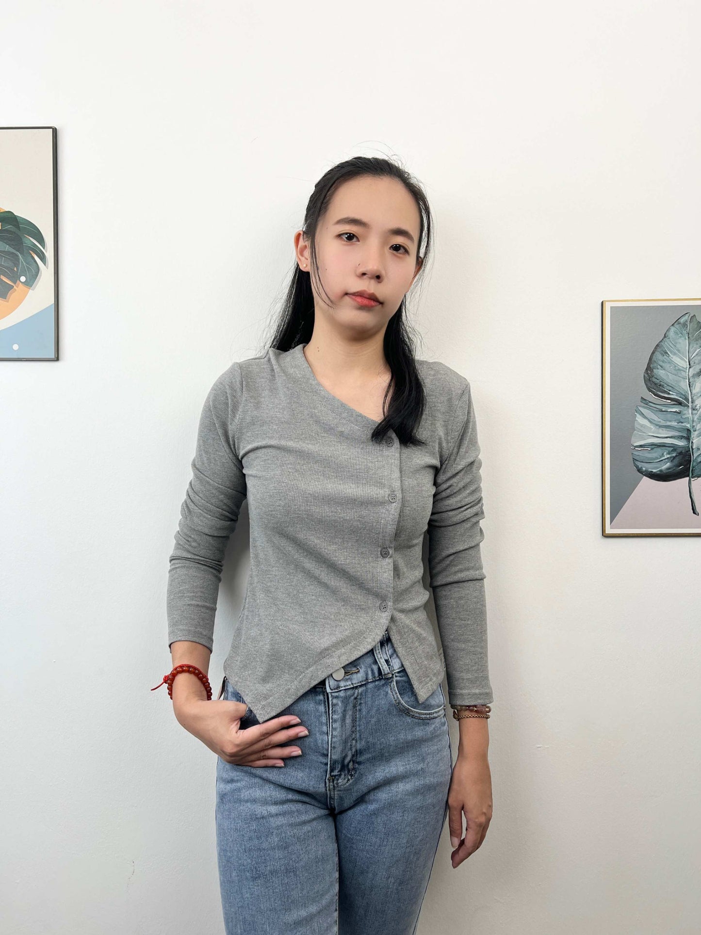 T5336 斜扣设计款 Long Sleeve Shirt