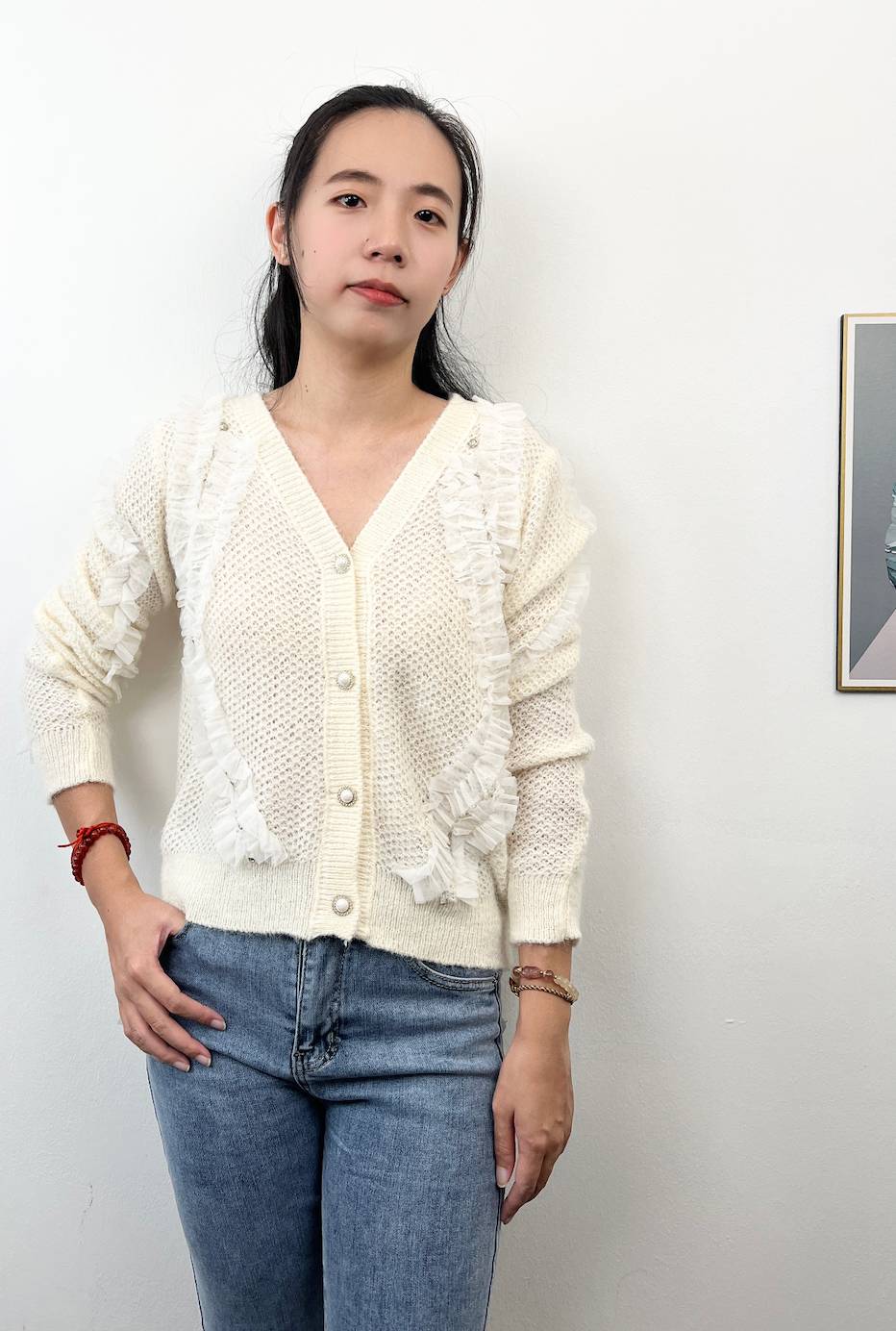 T5653 Knitted Cashmere Long Sleeve Top
