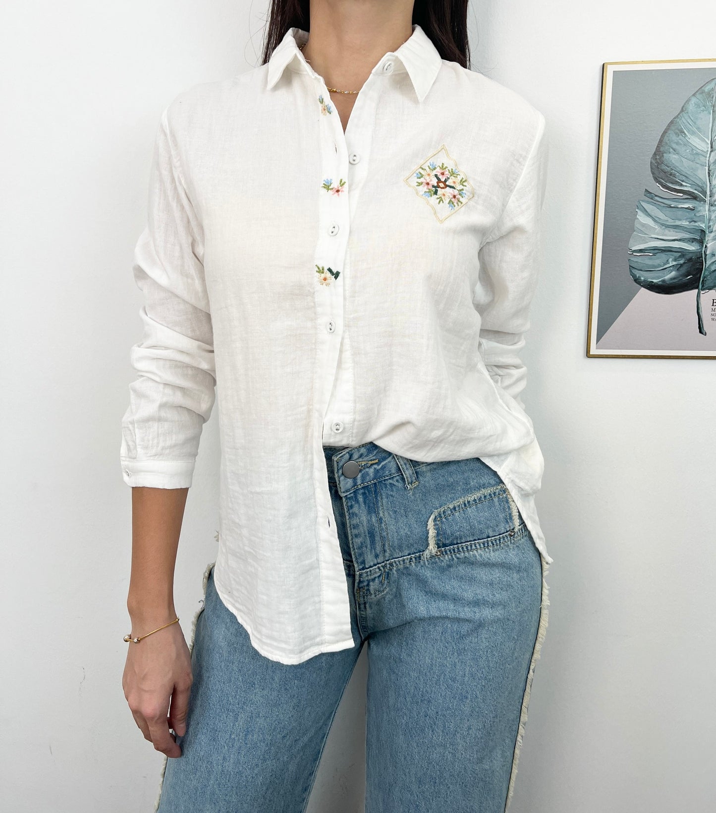 T6242 刺绣翻领衬衫 Long Sleeve Shirt