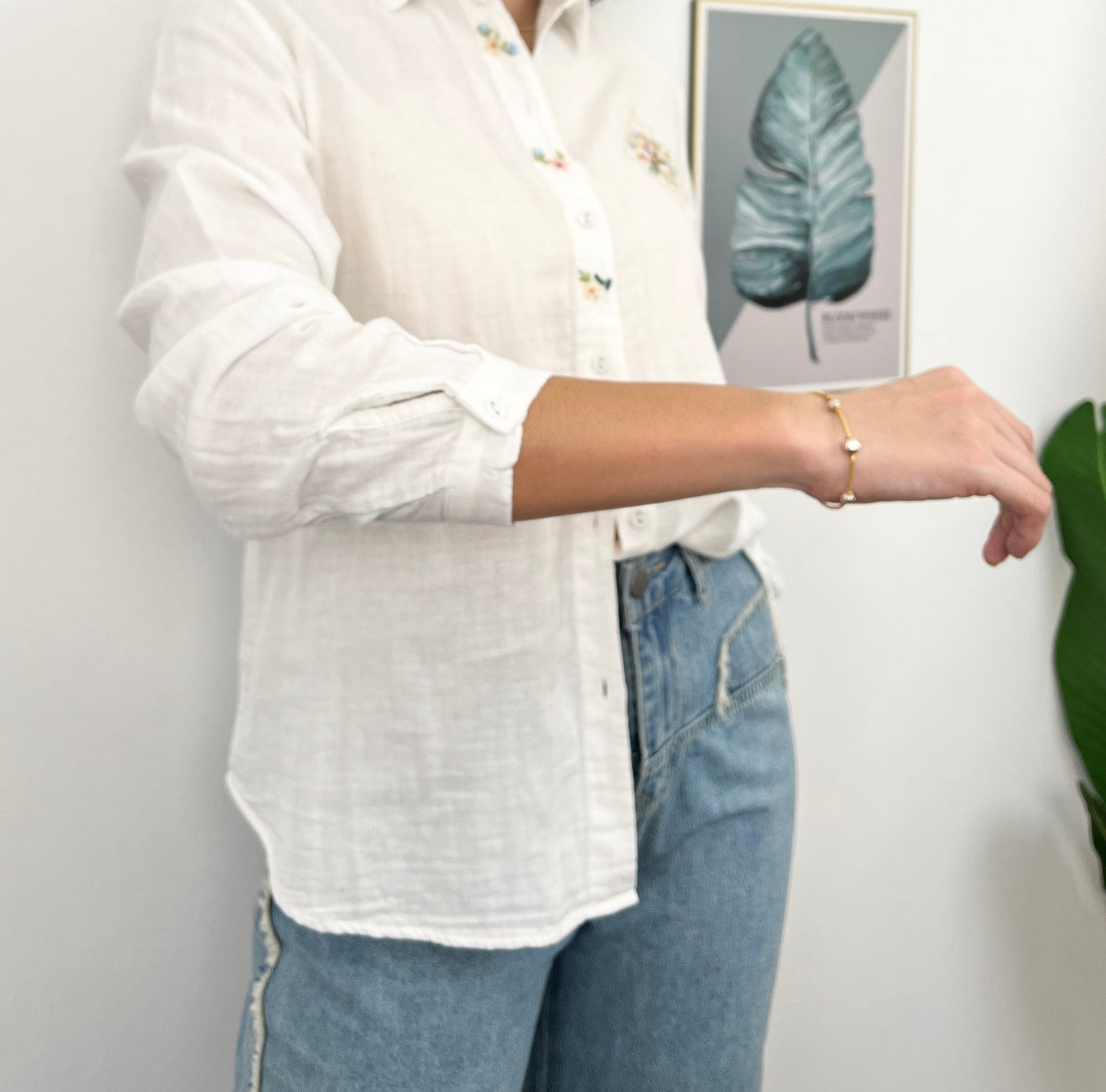 T6242 刺绣翻领衬衫 Long Sleeve Shirt