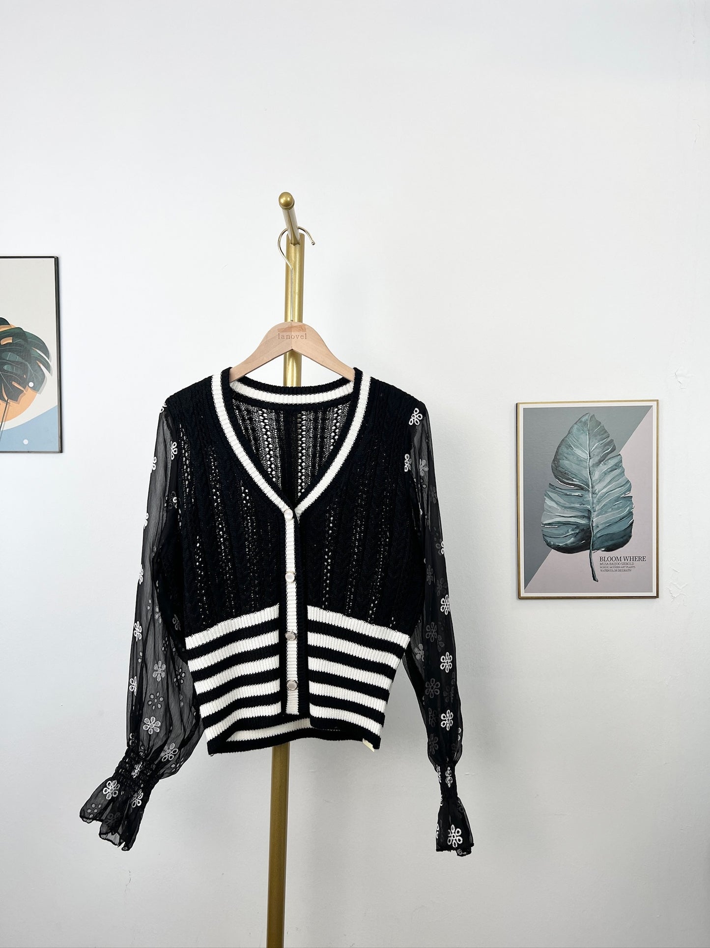 T6245 镂空刺绣 Long Sleeve Shirt