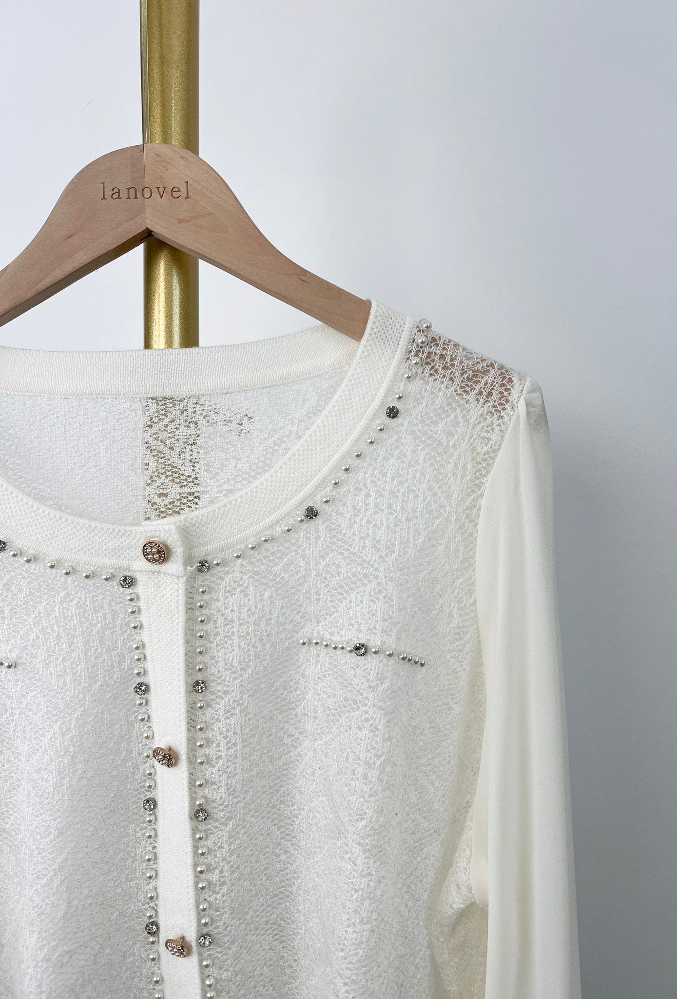 T6252 Premium 重工亮钻针织 Long Sleeve Shirt