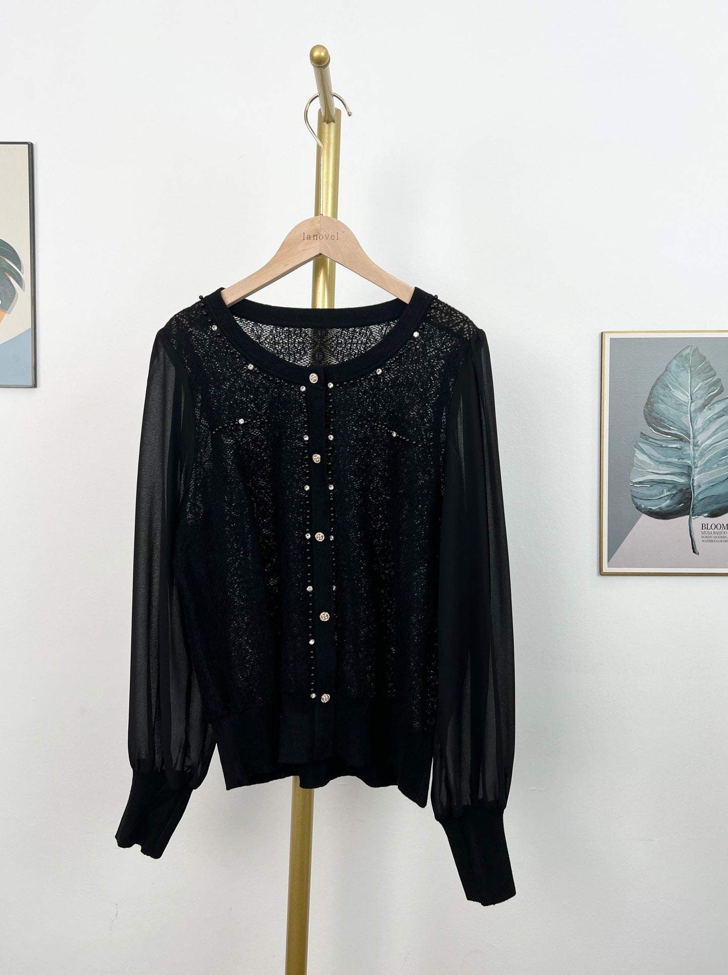 T6252 Premium 重工亮钻针织 Long Sleeve Shirt