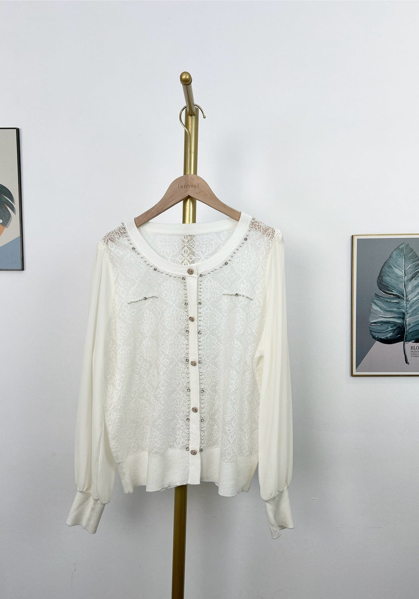 T6252 Premium 重工亮钻针织 Long Sleeve Shirt