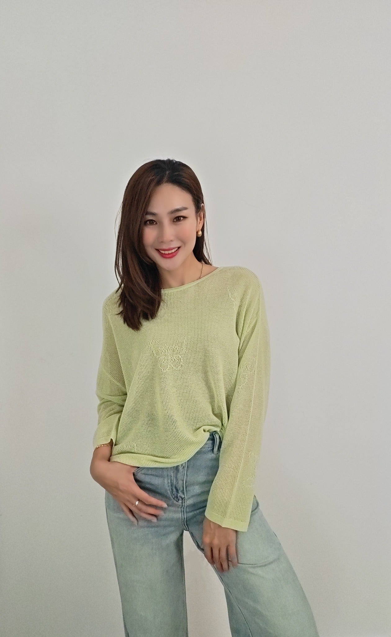 T6750 镂空 Long Sleeve Top