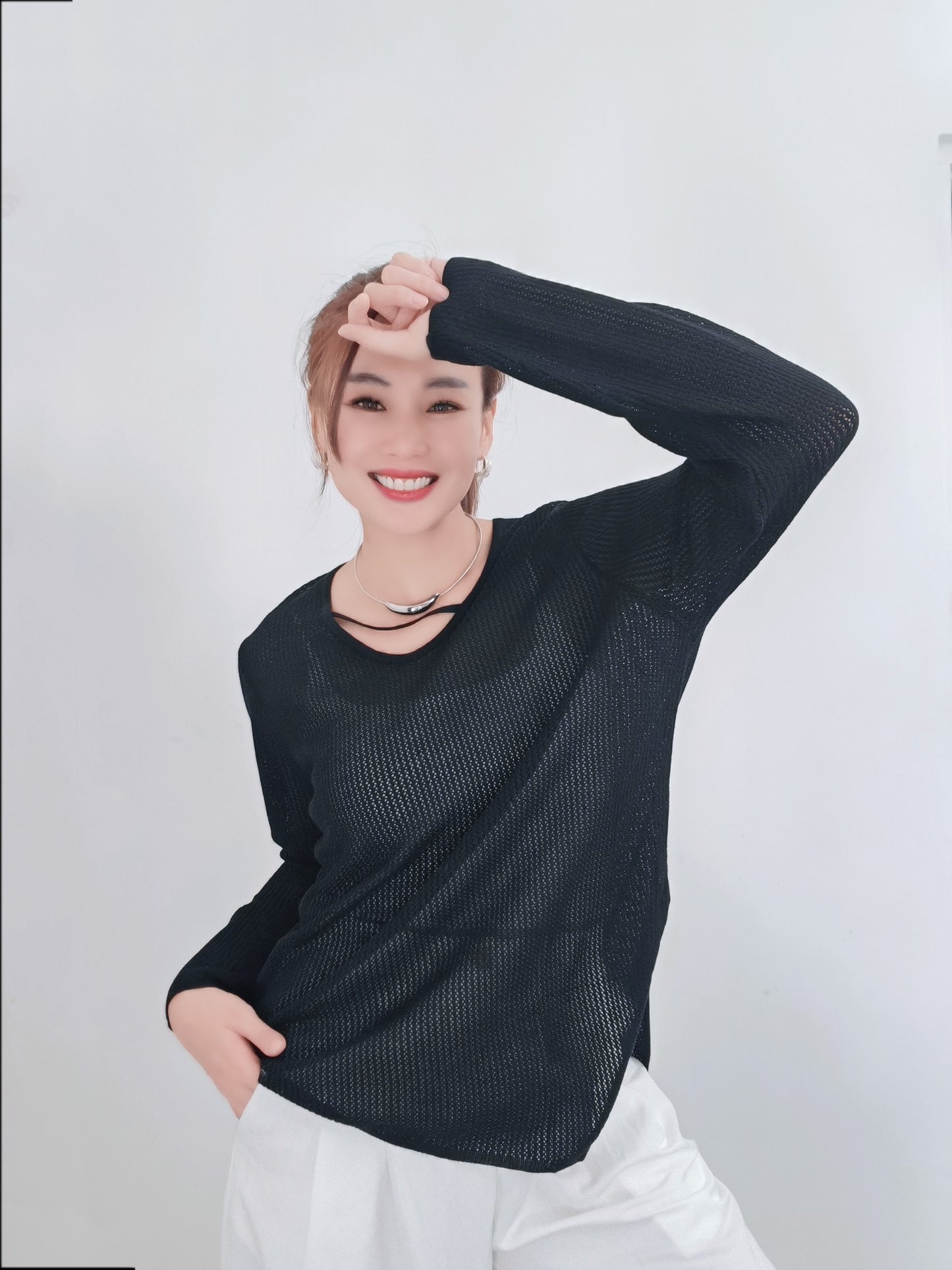 T6767 镂空 Long Sleeve Top