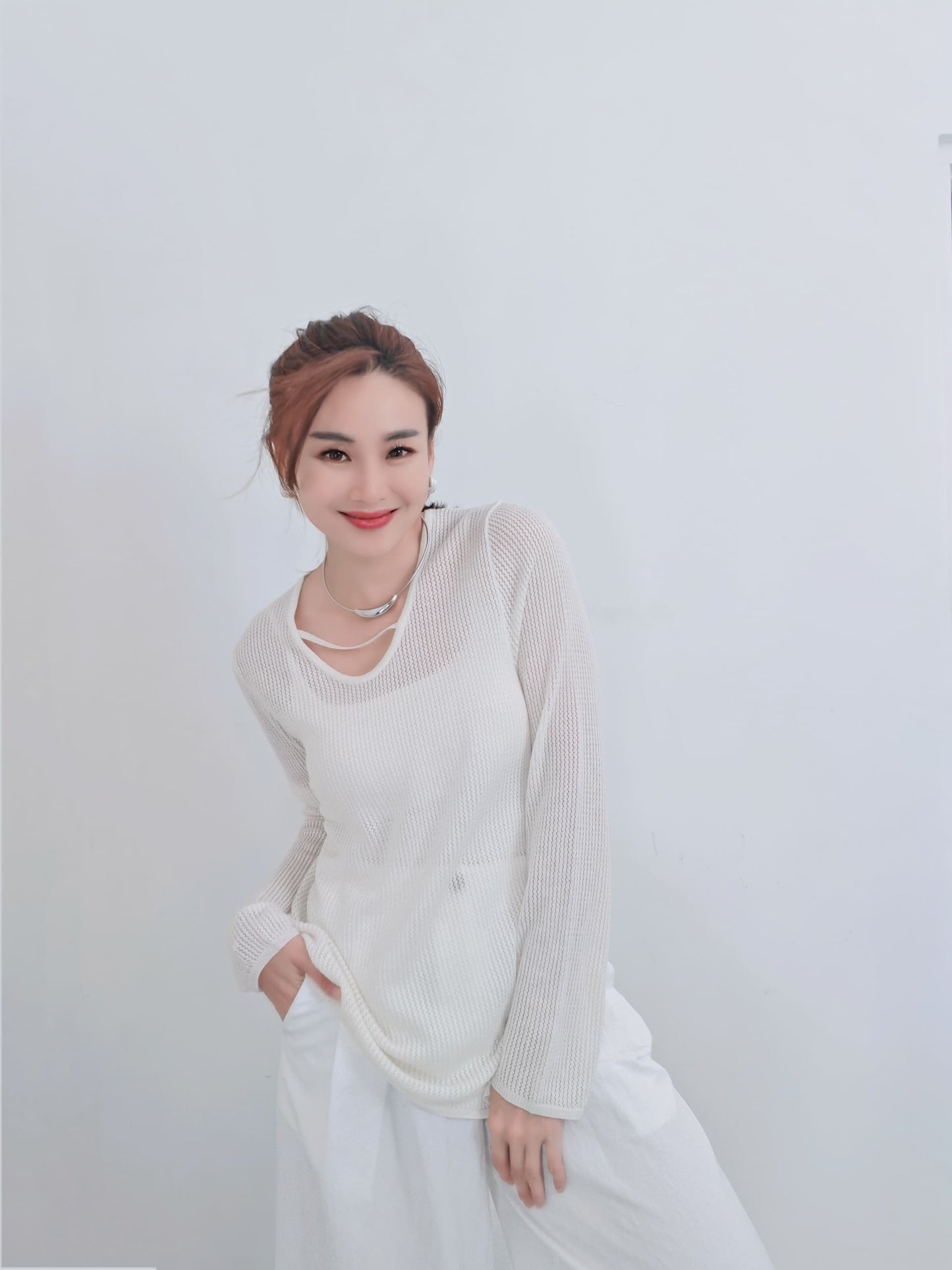 T6767 镂空 Long Sleeve Top