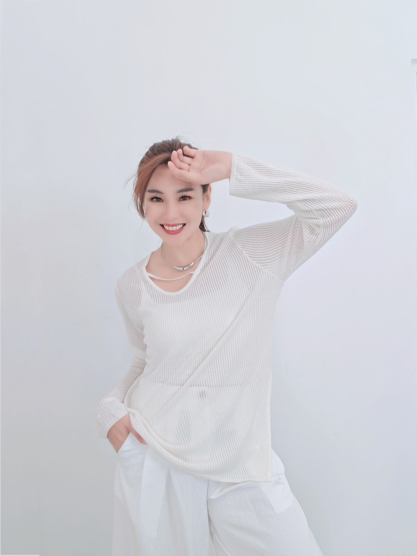T6767 镂空 Long Sleeve Top