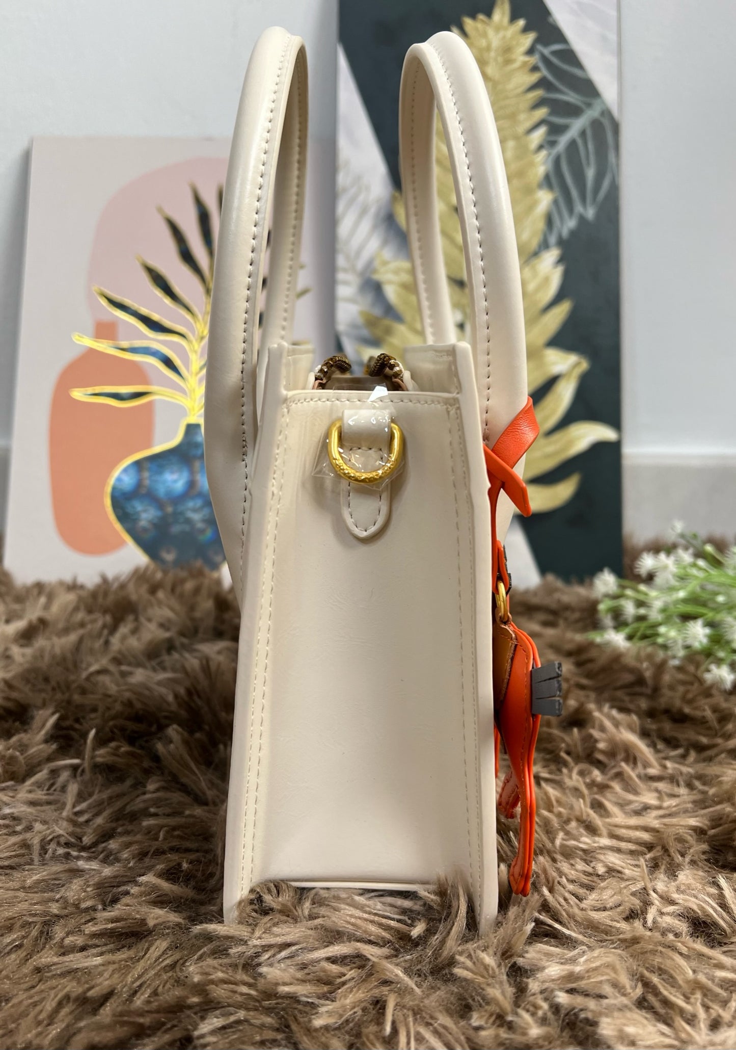 81043 Cream Leather Bag