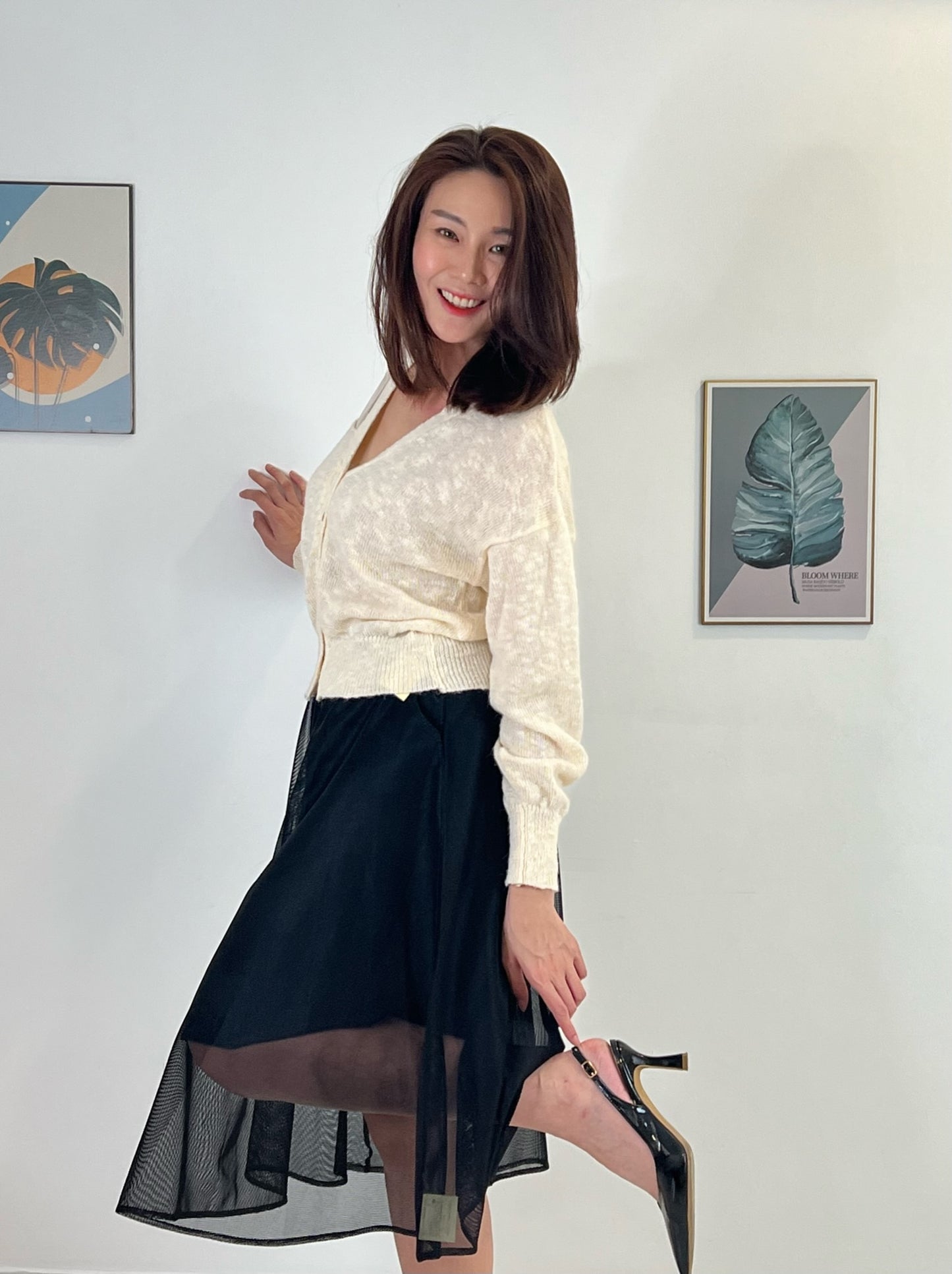 S5564 Sheer Long Skirt