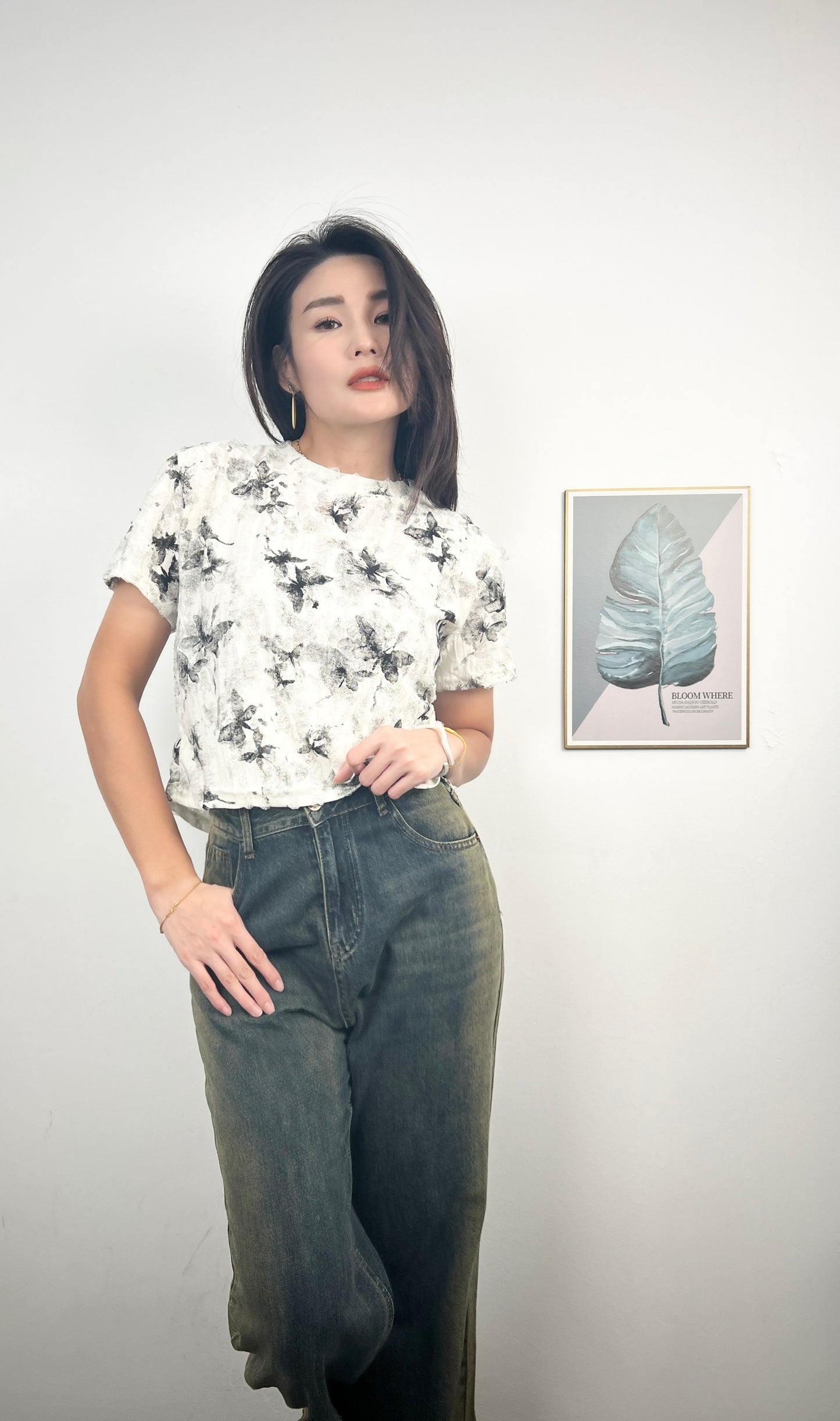 T6272 蝴蝶 Short Sleeve Shirt