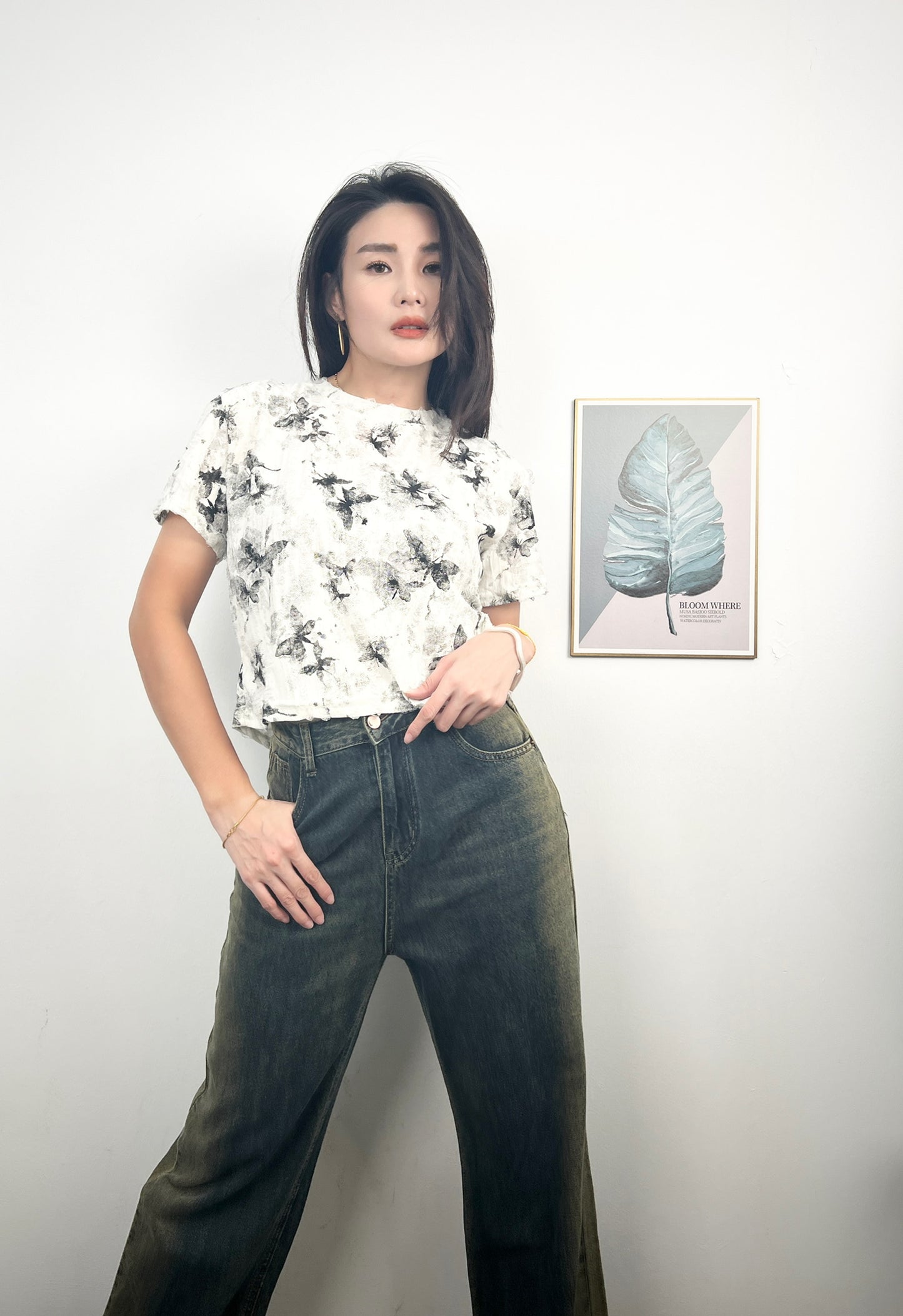 T6272 蝴蝶 Short Sleeve Shirt
