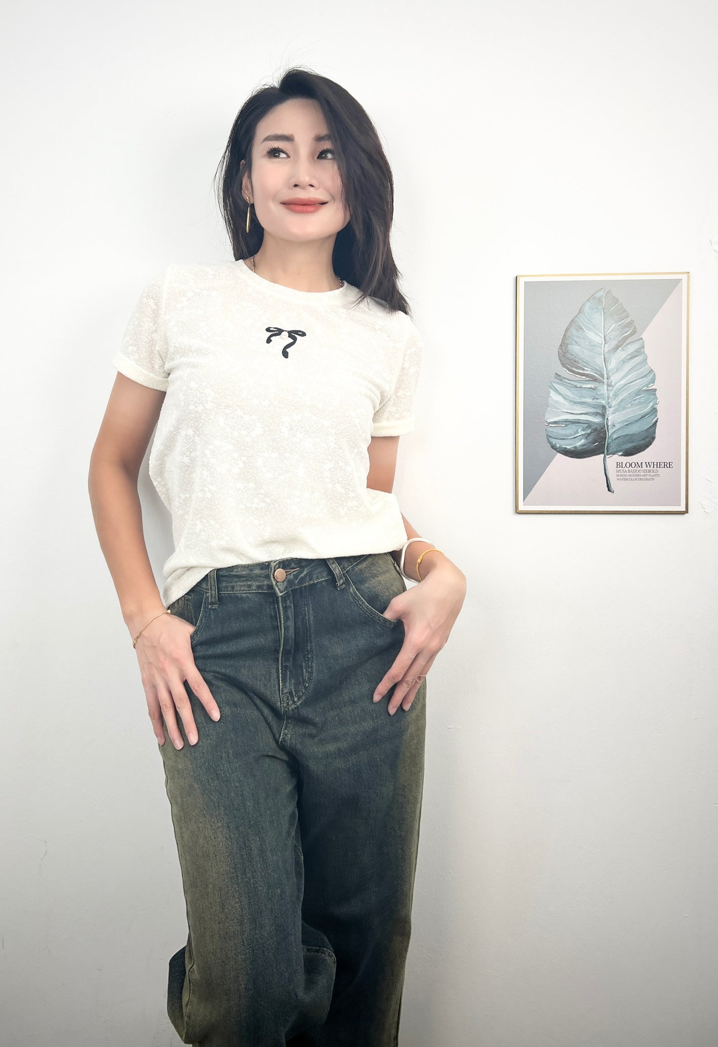 T6275 Premium 蝴蝶结 Short Sleeve Shirt