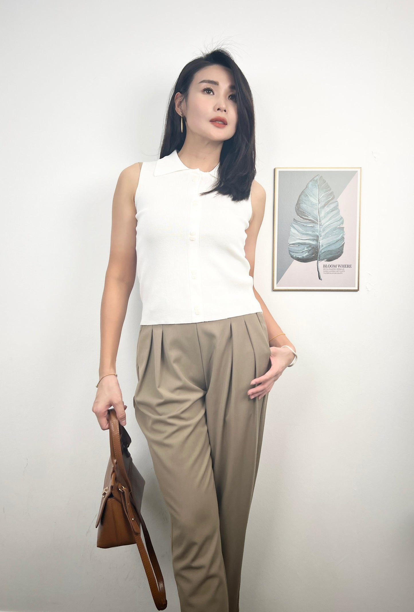 T6271 Premium 翻领无袖衫 Short Sleeve Shirt