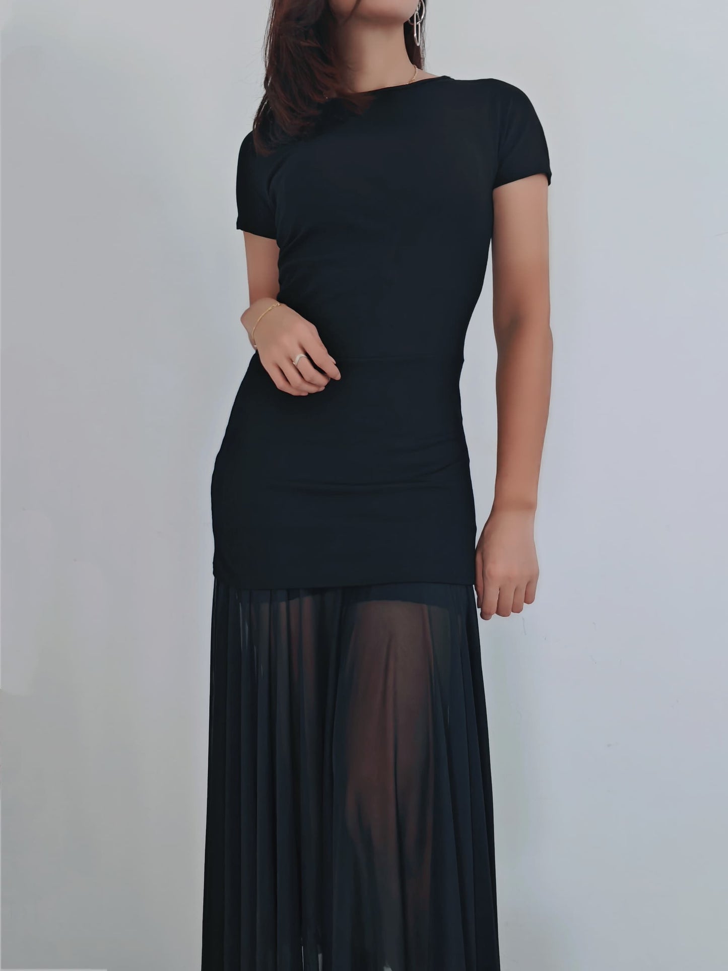 Z14 Short Sleeve Dress 短袖网纱拼接 621
