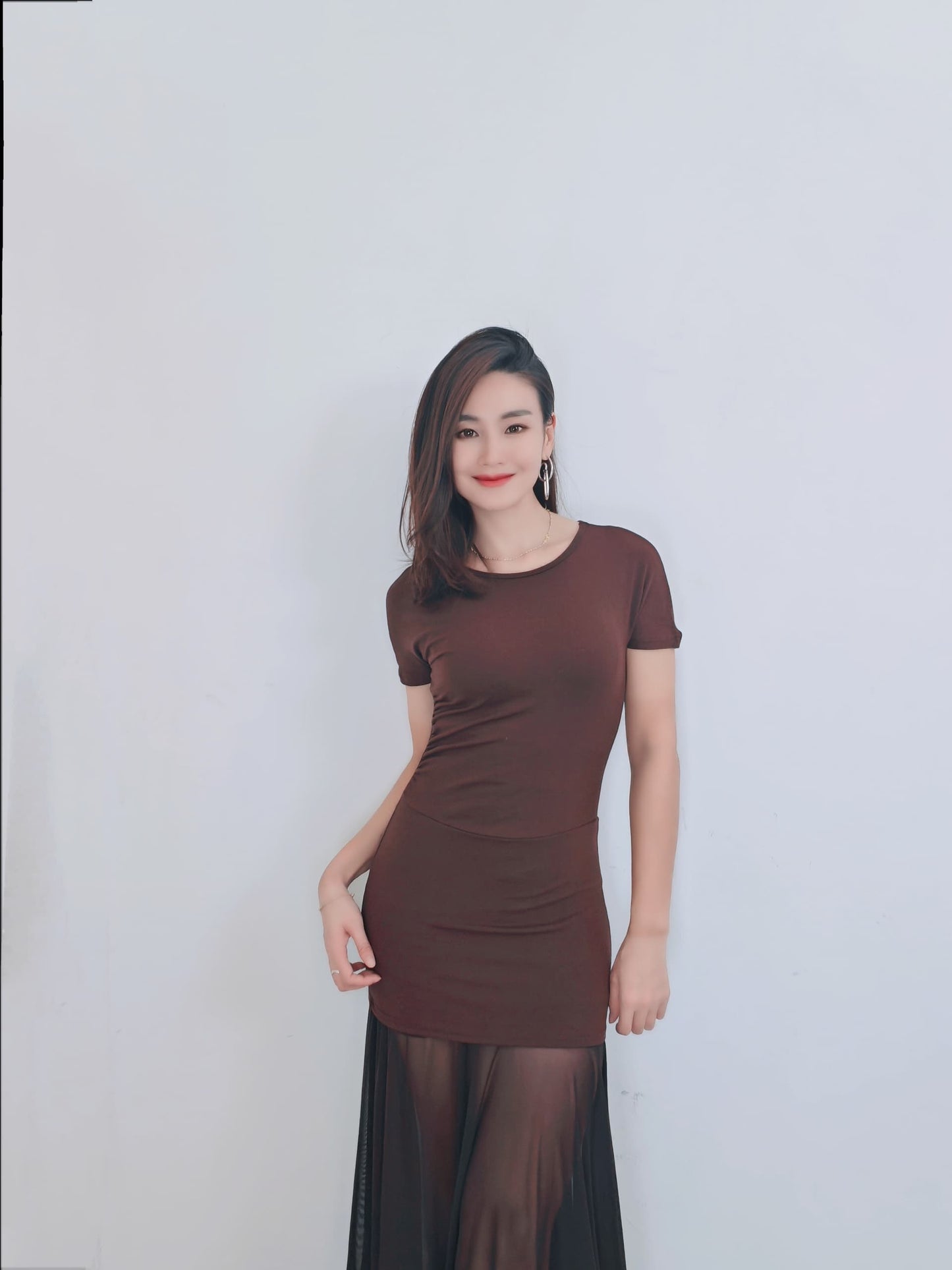 Z14 Short Sleeve Dress 短袖网纱拼接 621