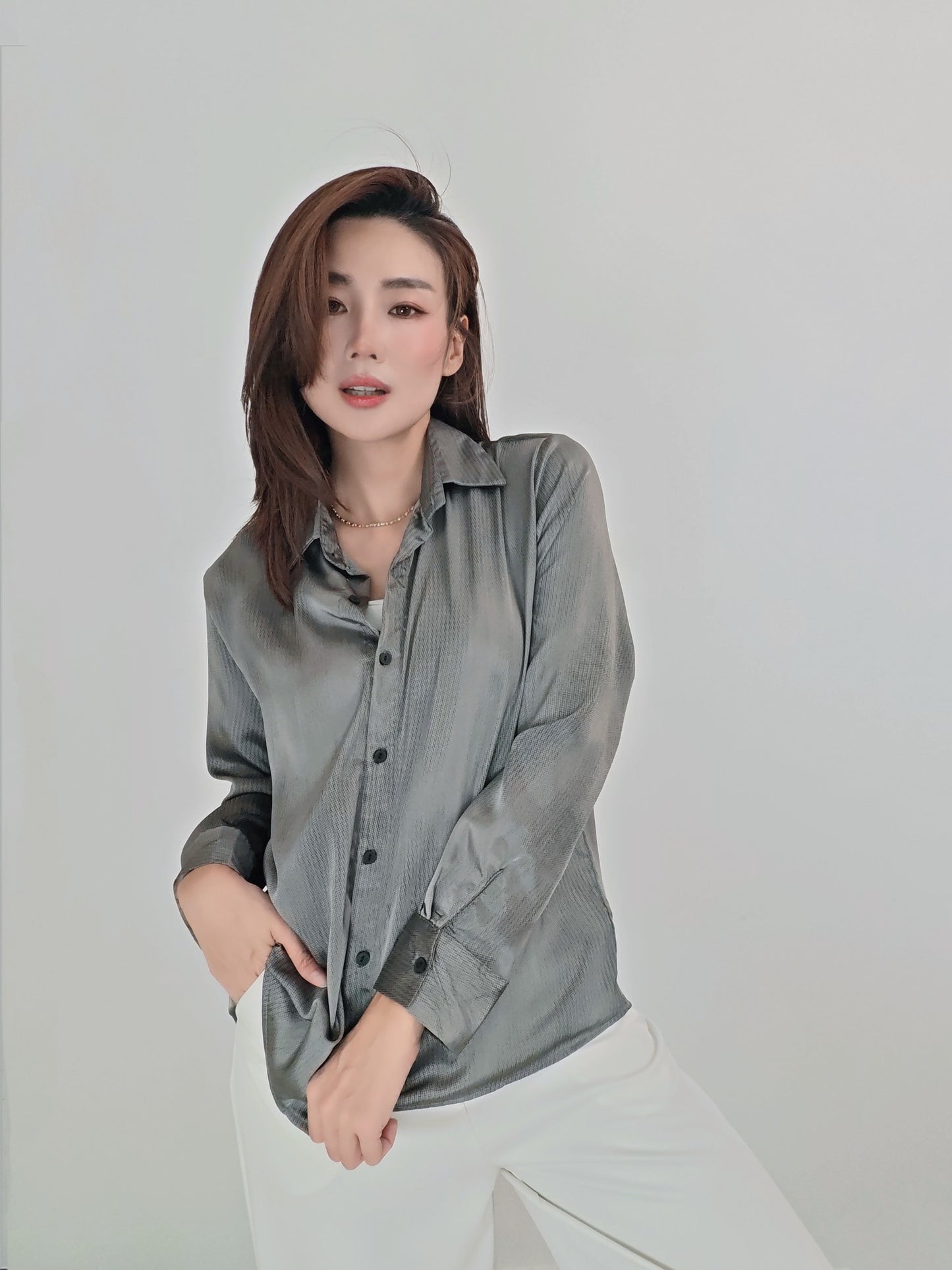 Z55 1660 Top 醋酸印花衬衫
