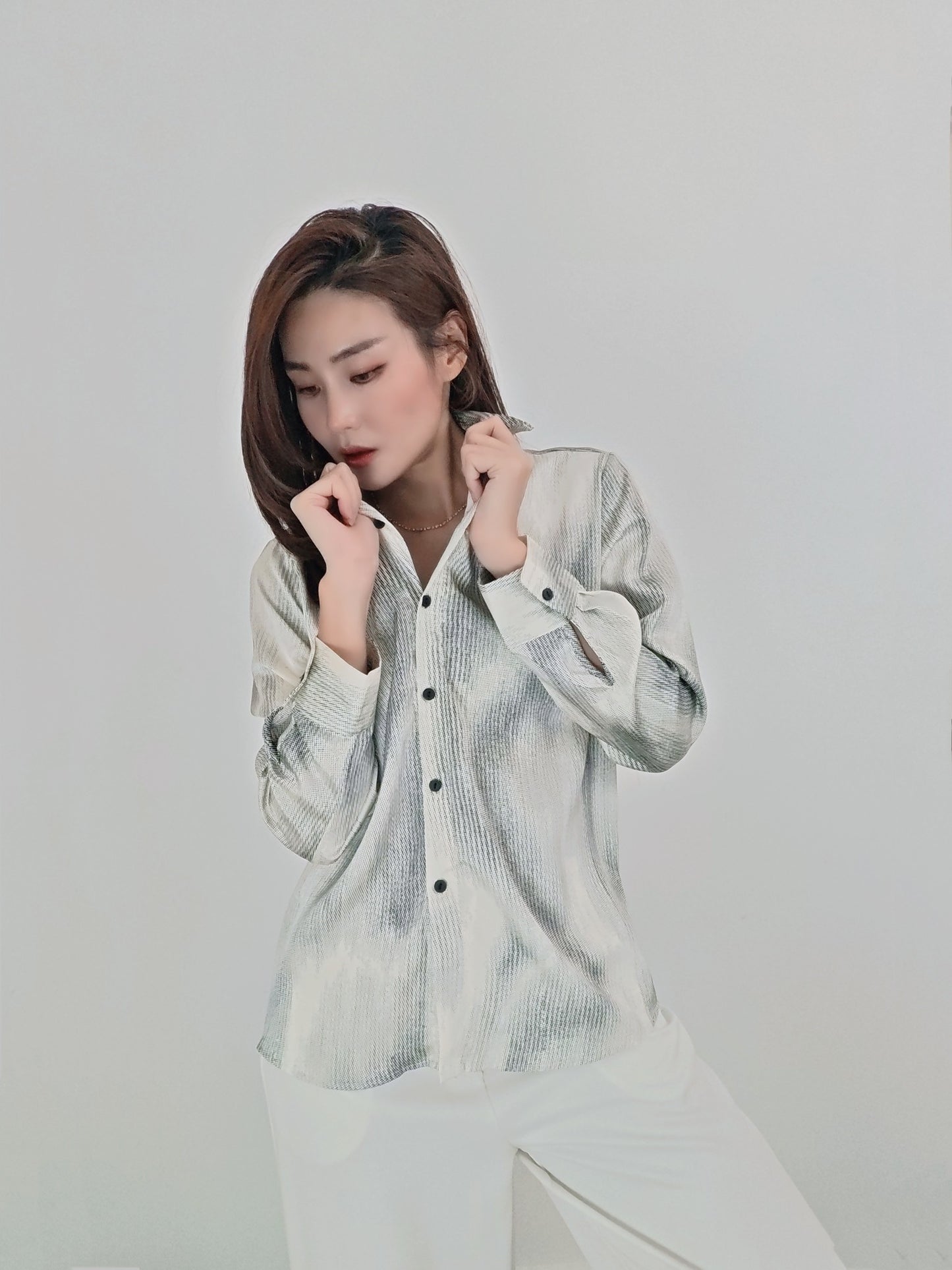 Z55 1660 Top 醋酸印花衬衫