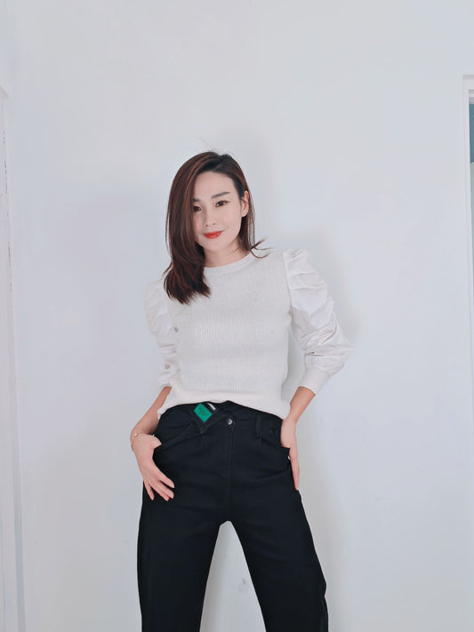 P4381 DENIM HIGH WAIST LONG JEAN