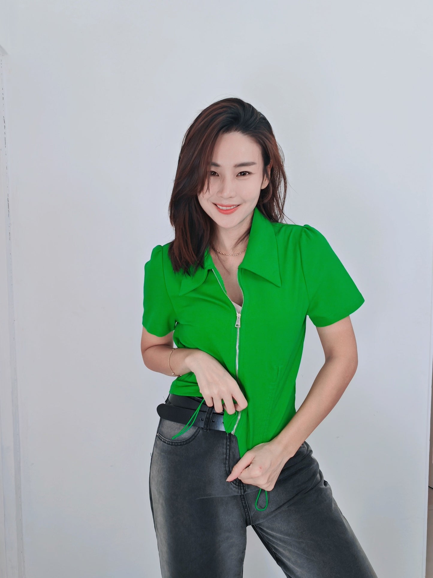 T4833 polo领设计款 Short Sleeve Shirt (B:94 L:53)