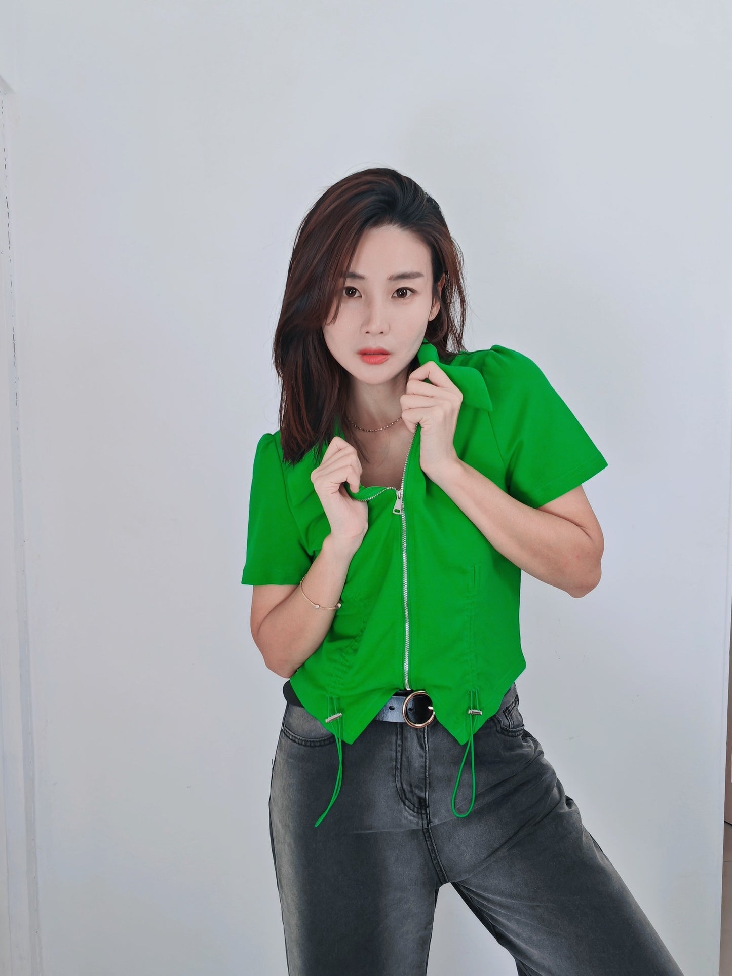 T4833 polo领设计款 Short Sleeve Shirt (B:94 L:53)