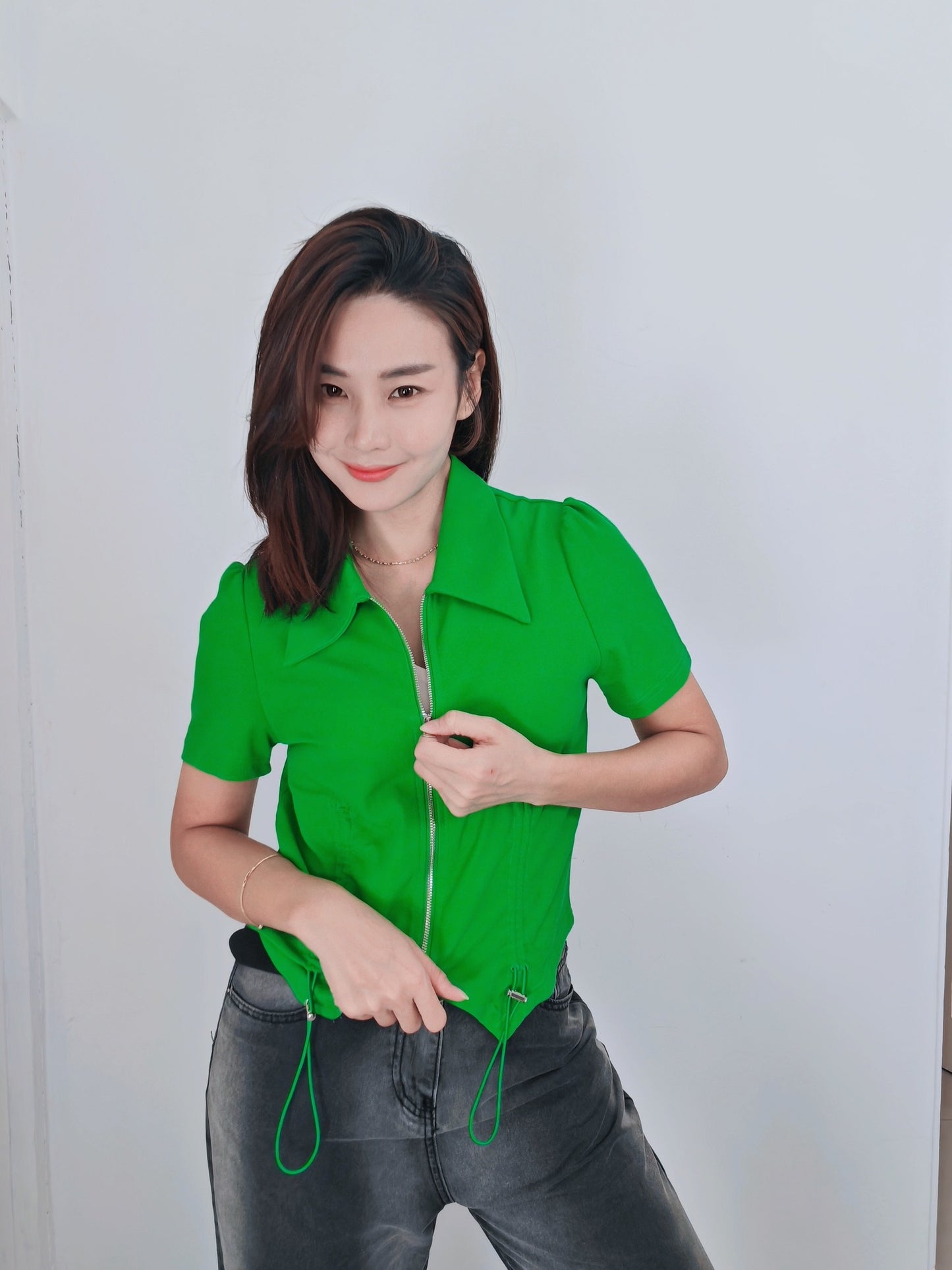 T4833 polo领设计款 Short Sleeve Shirt (B:94 L:53)