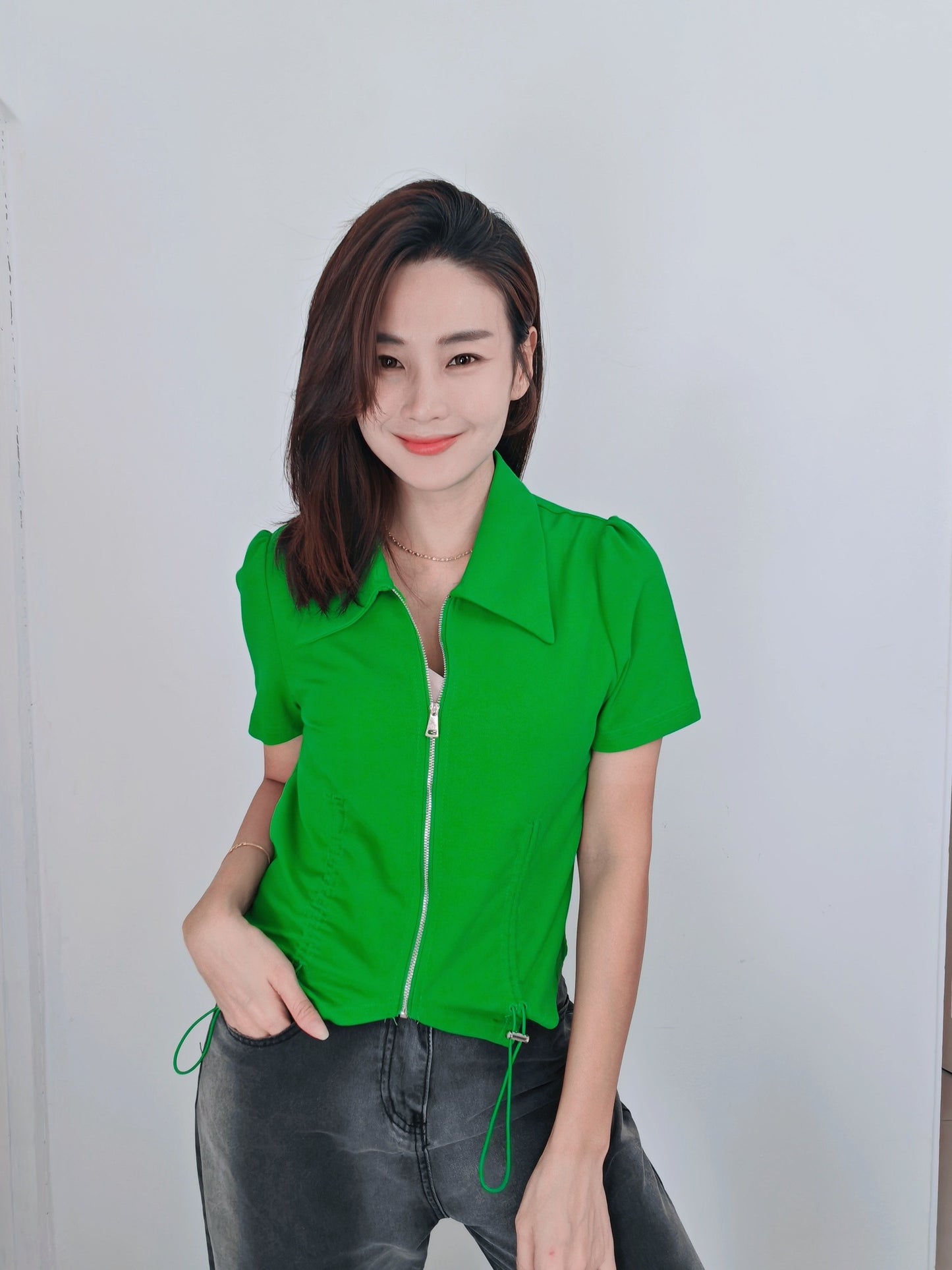 T4833 polo领设计款 Short Sleeve Shirt (B:94 L:53)