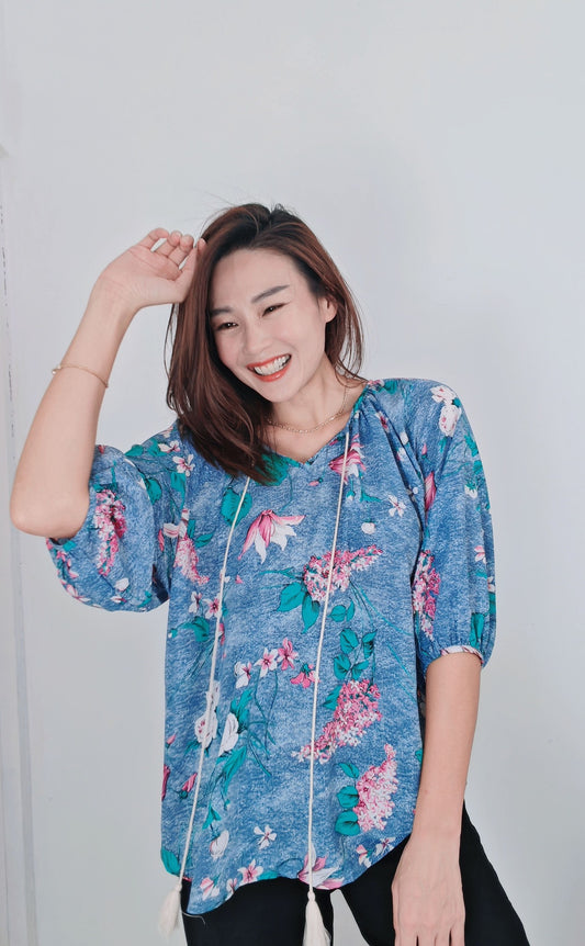 T6081 抽绳领设计款 Short Sleeve Shirt