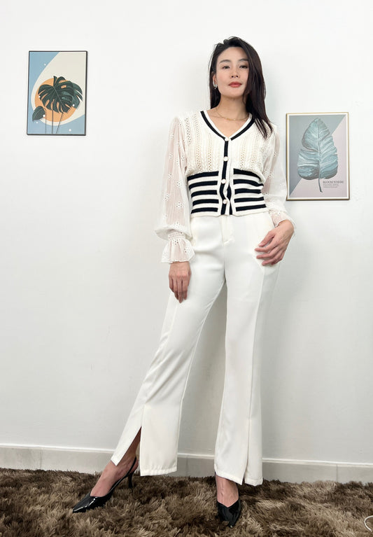 T6245 镂空刺绣 Long Sleeve Shirt