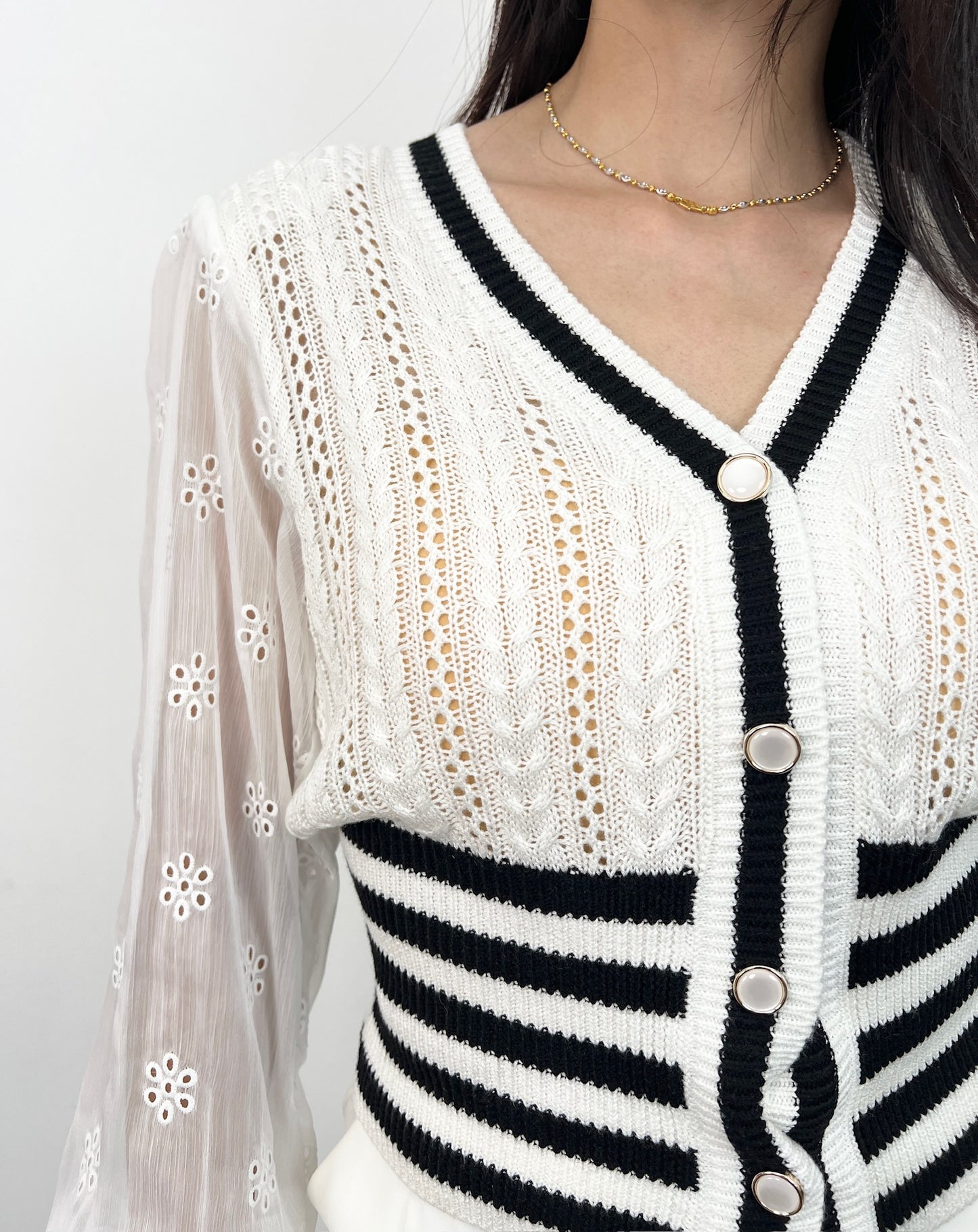 T6245 镂空刺绣 Long Sleeve Shirt