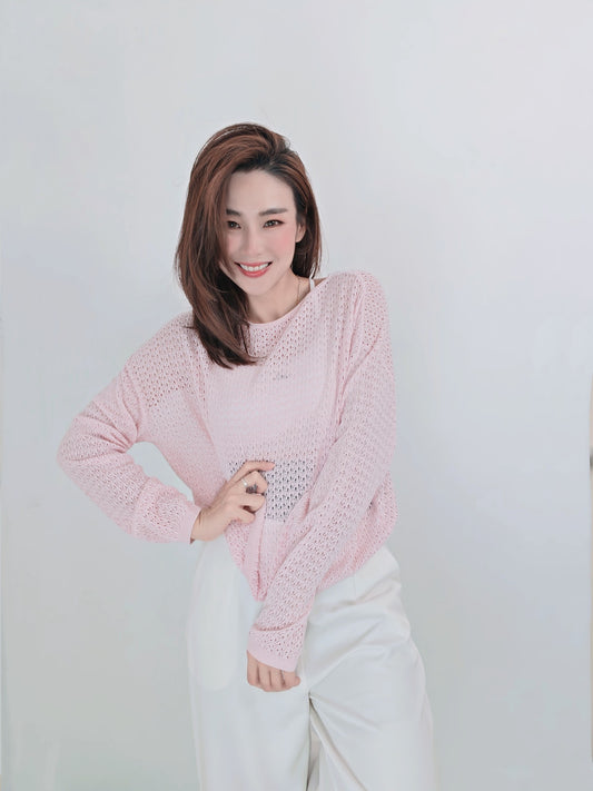 T6740 镂空  Long Sleeve Top
