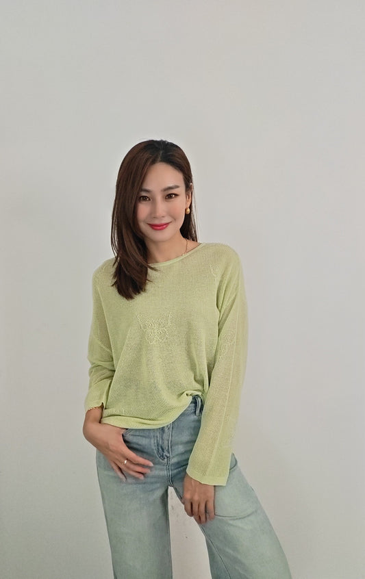 T6750 镂空 Long Sleeve Top