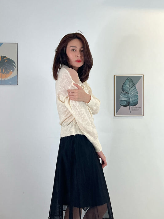 S5564 Sheer Long Skirt
