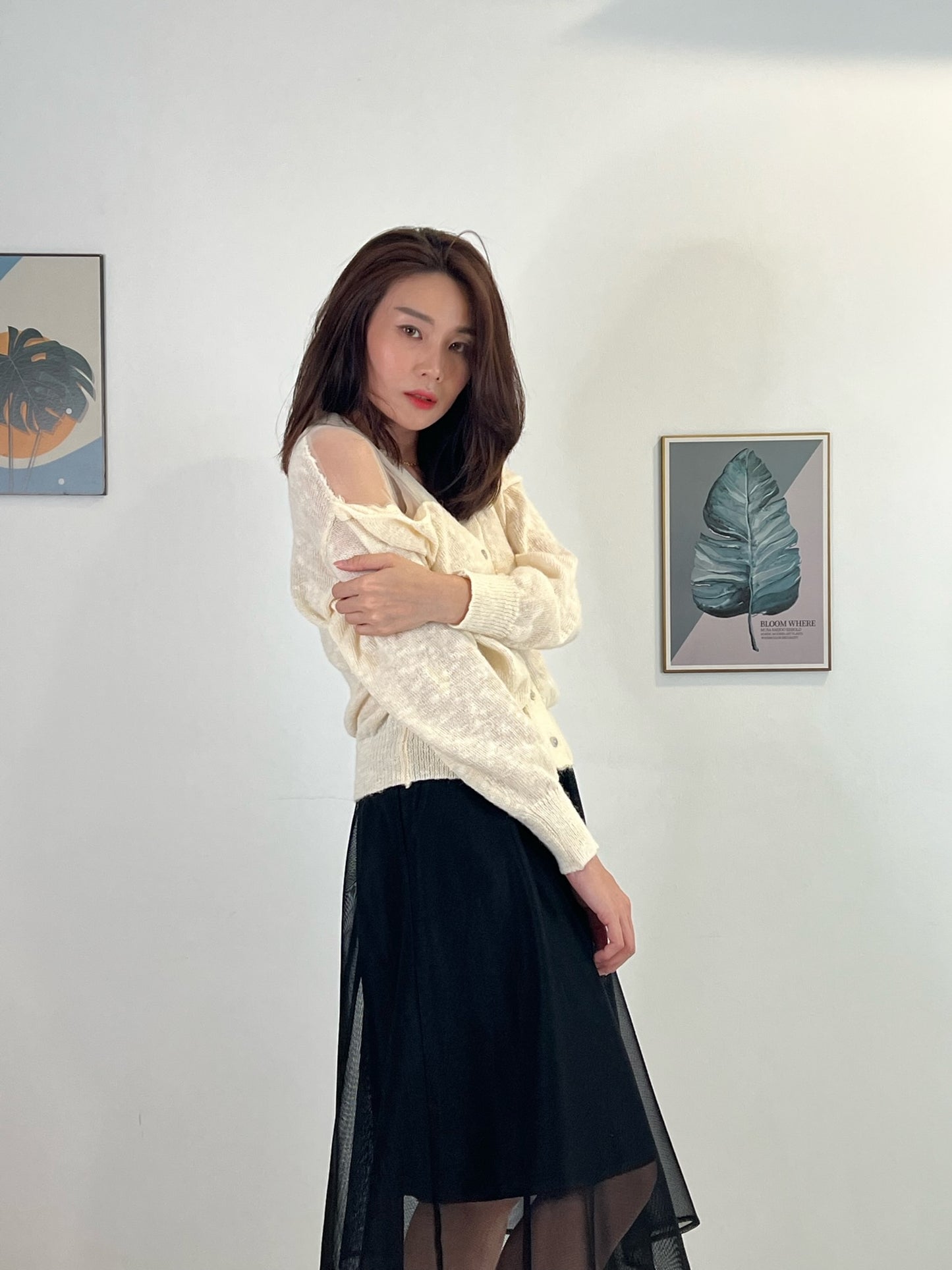 S5564 Sheer Long Skirt