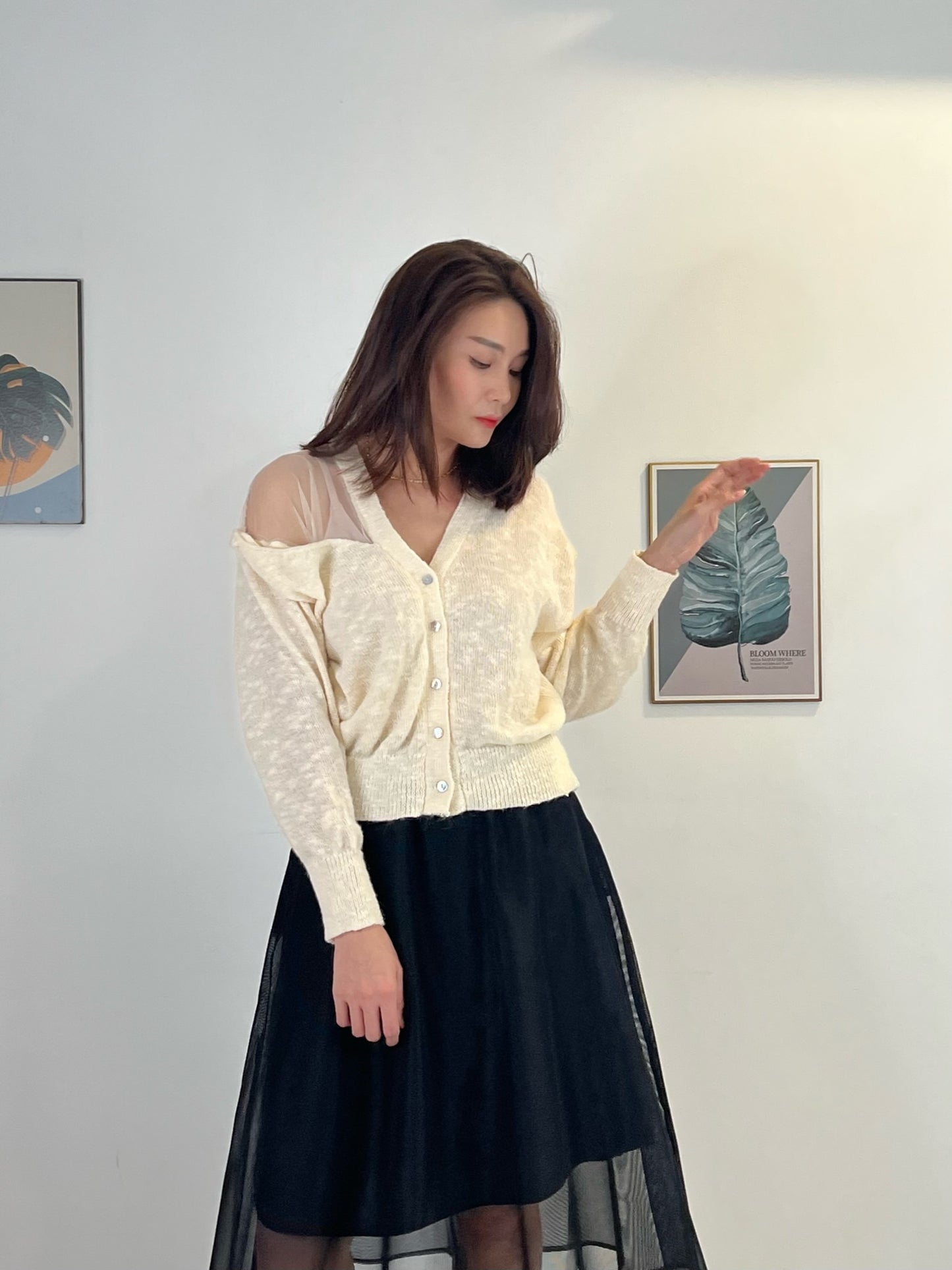 S5564 Sheer Long Skirt