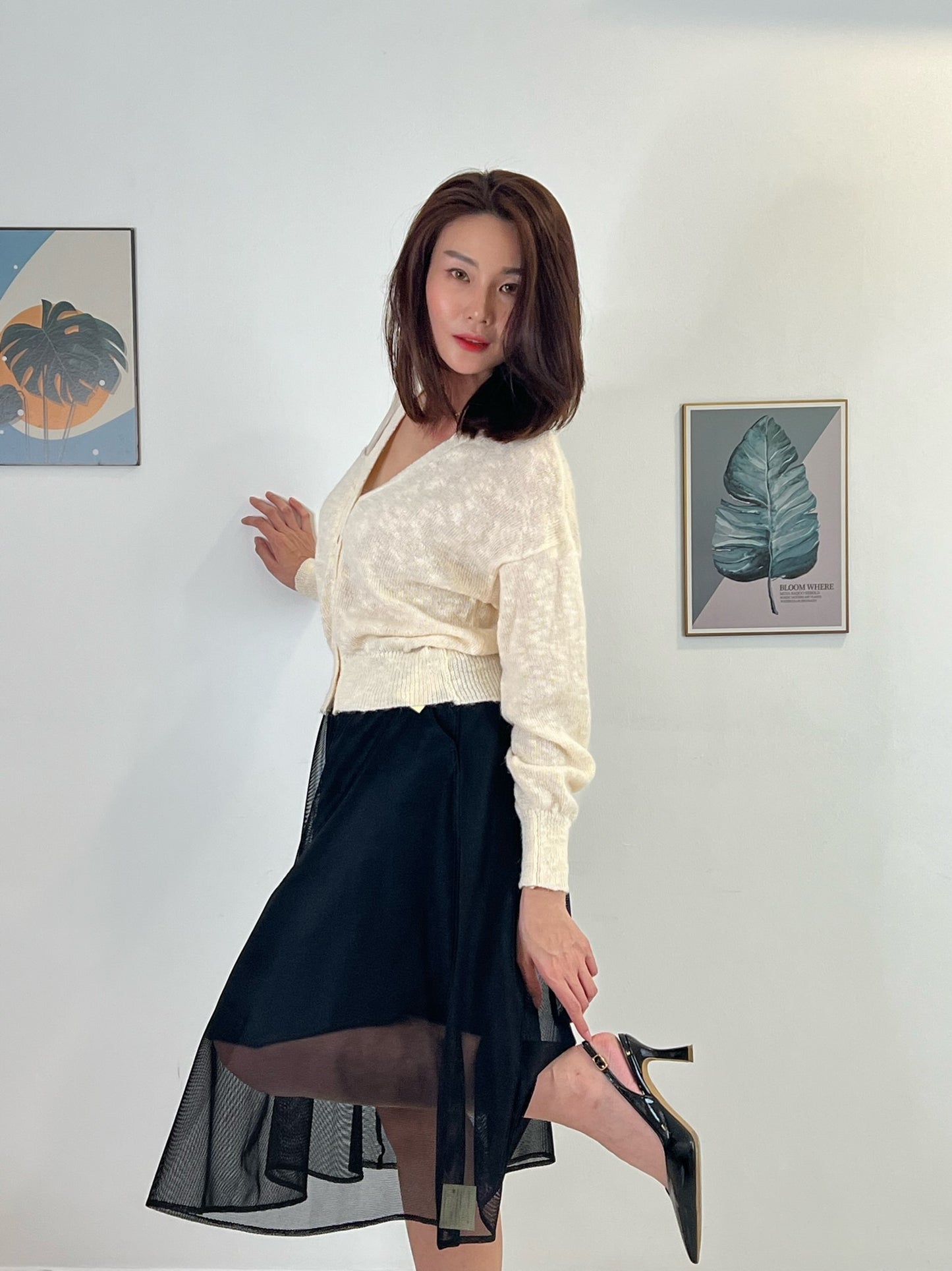 S5564 Sheer Long Skirt