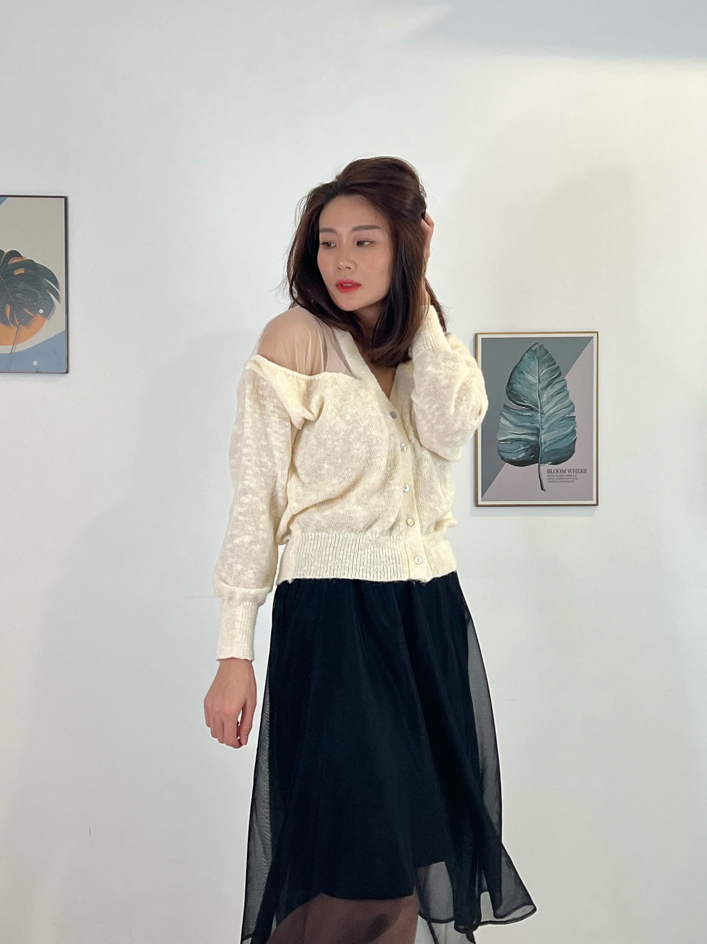 S5564 Sheer Long Skirt