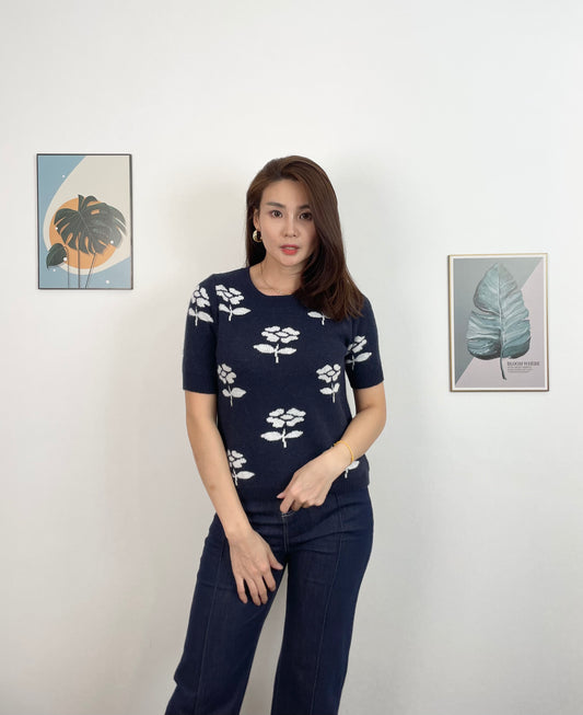 T5972 提花针织 Short Sleeve Shirt