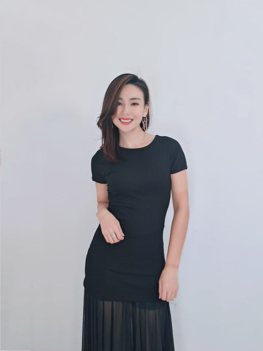 Z14 Short Sleeve Dress 短袖网纱拼接 621