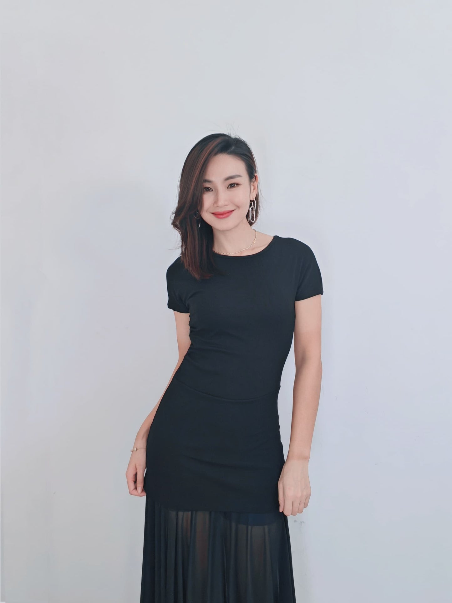 Z14 Short Sleeve Dress 短袖网纱拼接 621