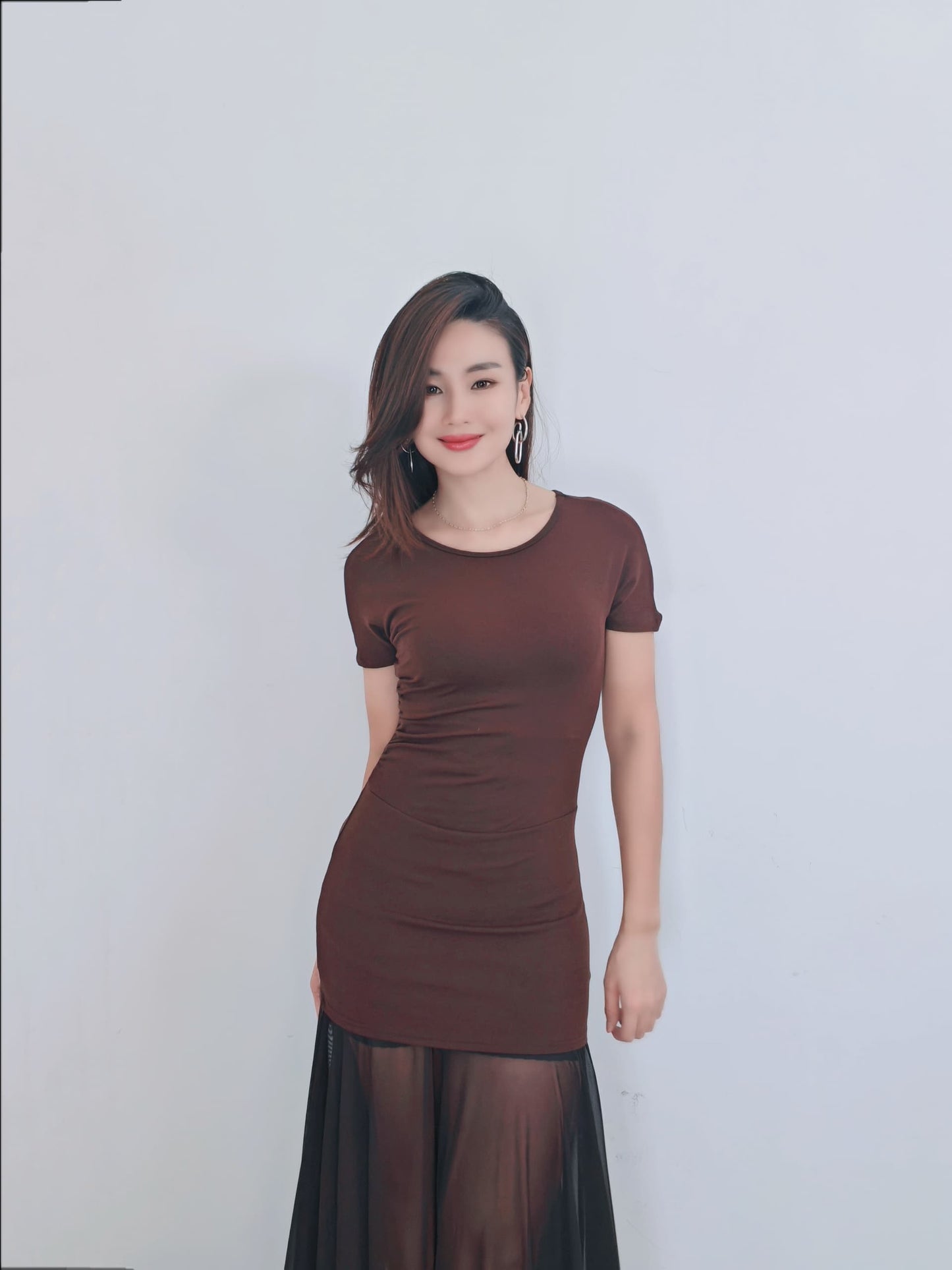 Z14 Short Sleeve Dress 短袖网纱拼接 621