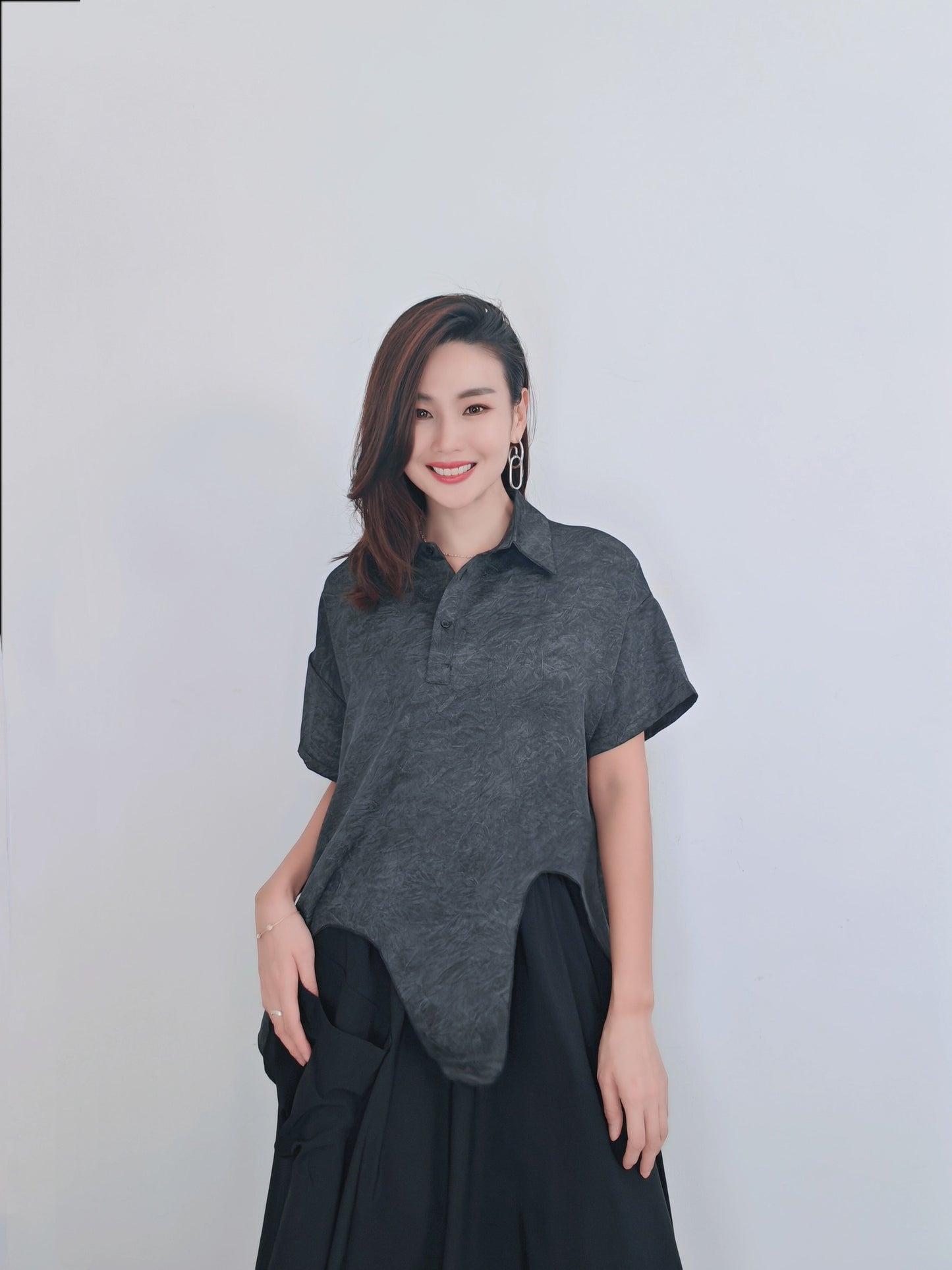 Z37 21013  Top 衬衣 Black