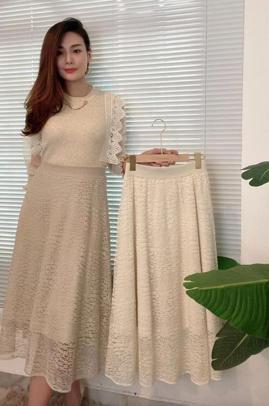 S5073 Laced A-line Skirt